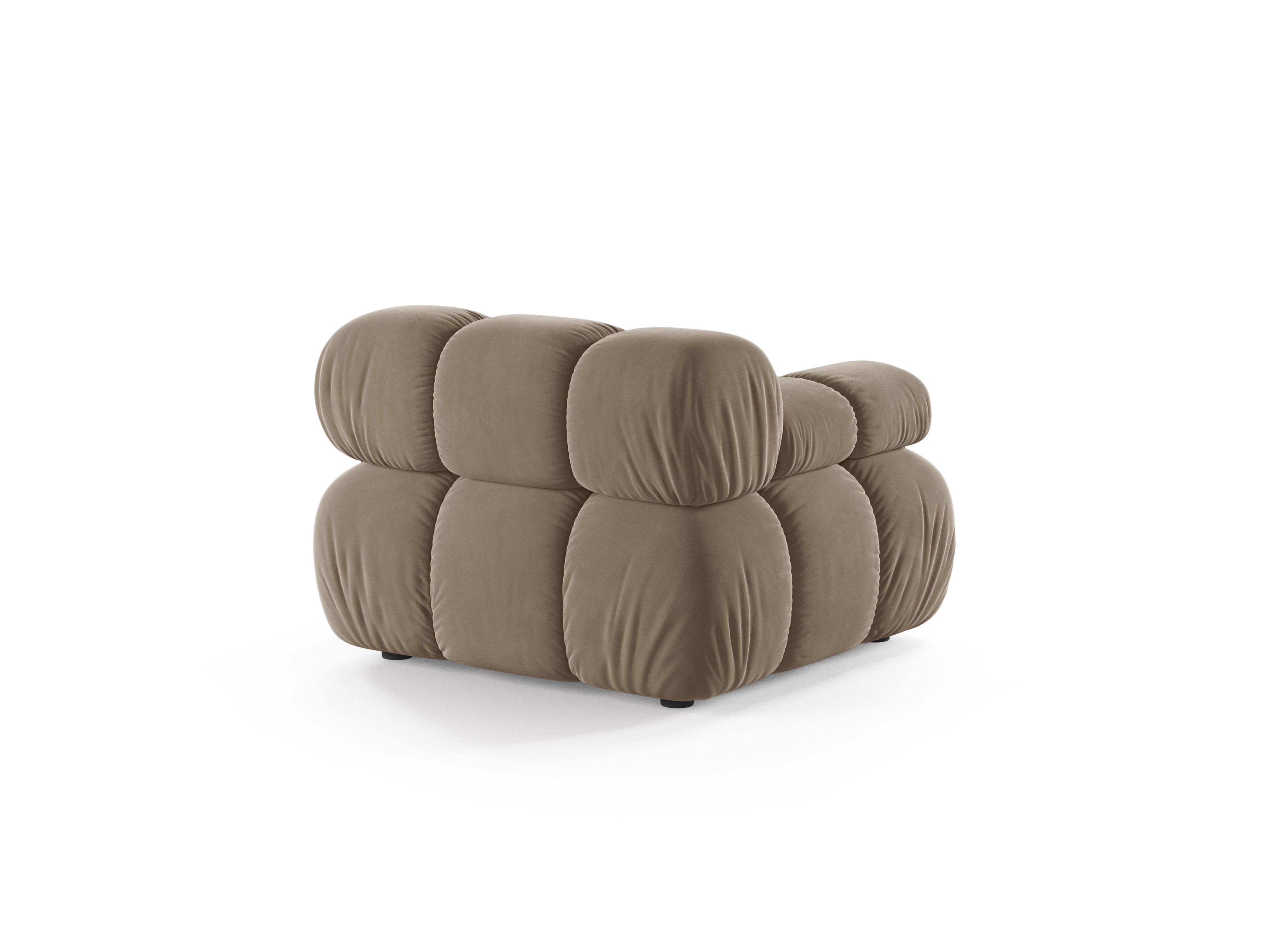 Modulares Samtsofa BELLIS - linkes Modul in Cappuccino