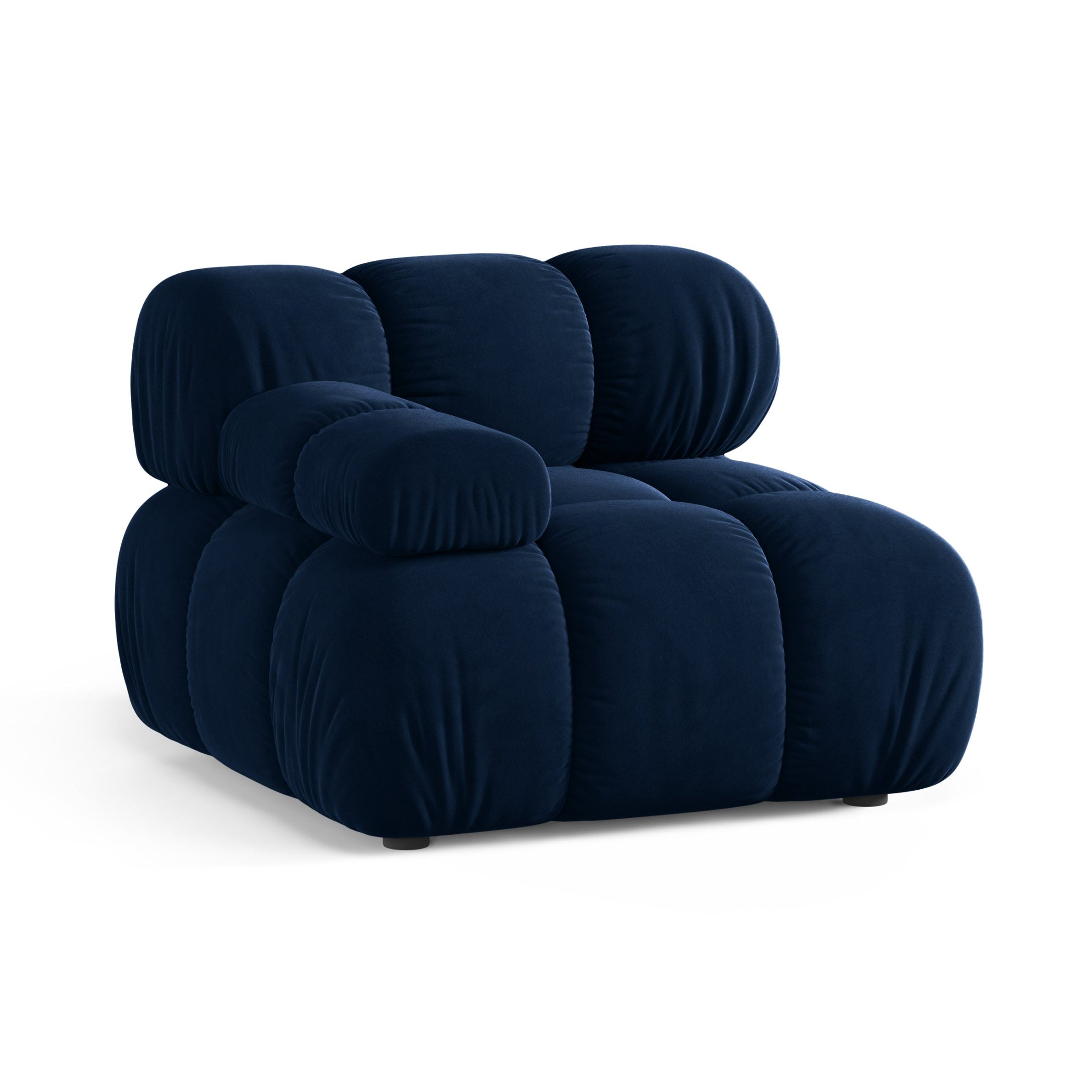 Modulares Samtsofa BELLIS - linkes Modul in königsblau