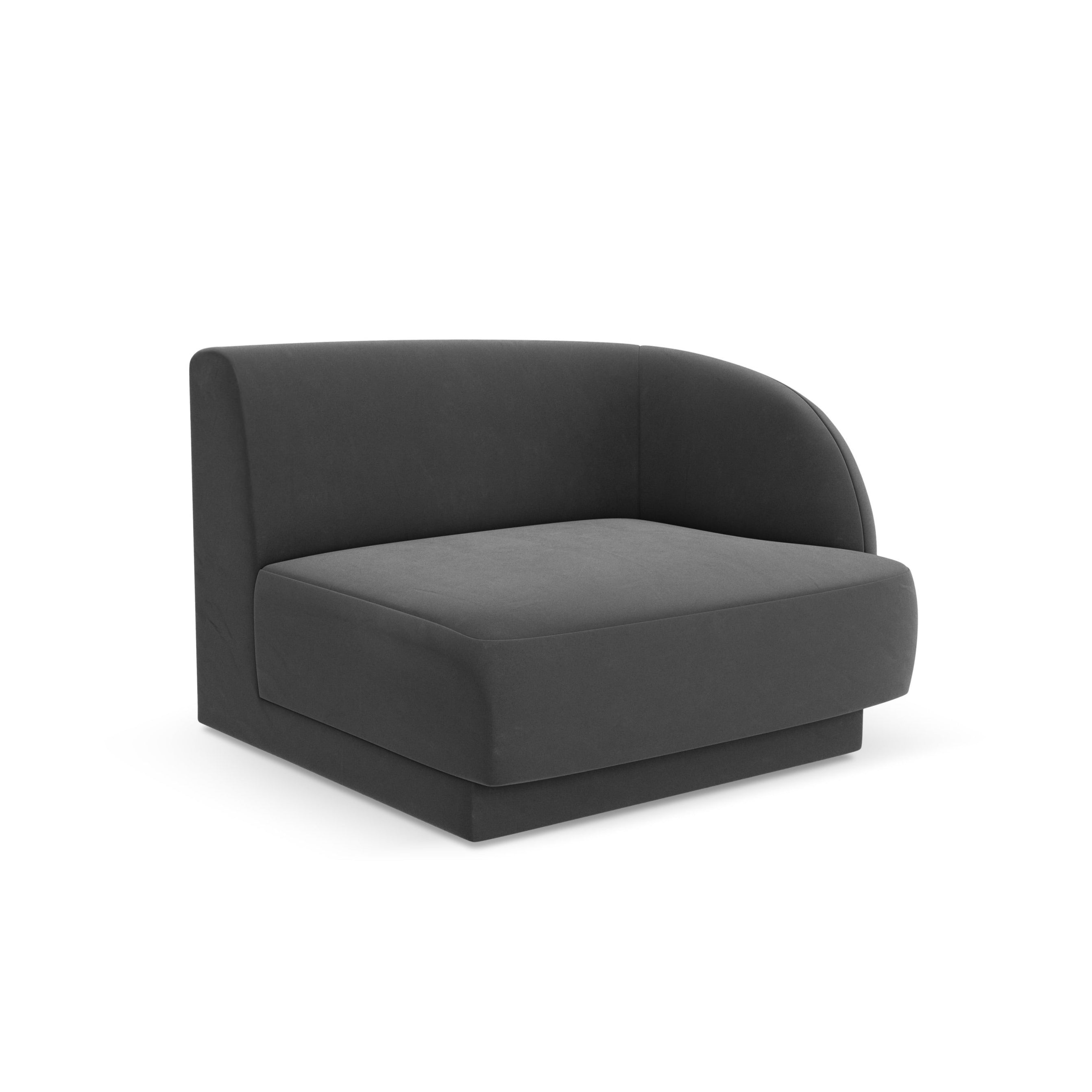 Samt-Modulsofa MILEY - rechte Modul grau