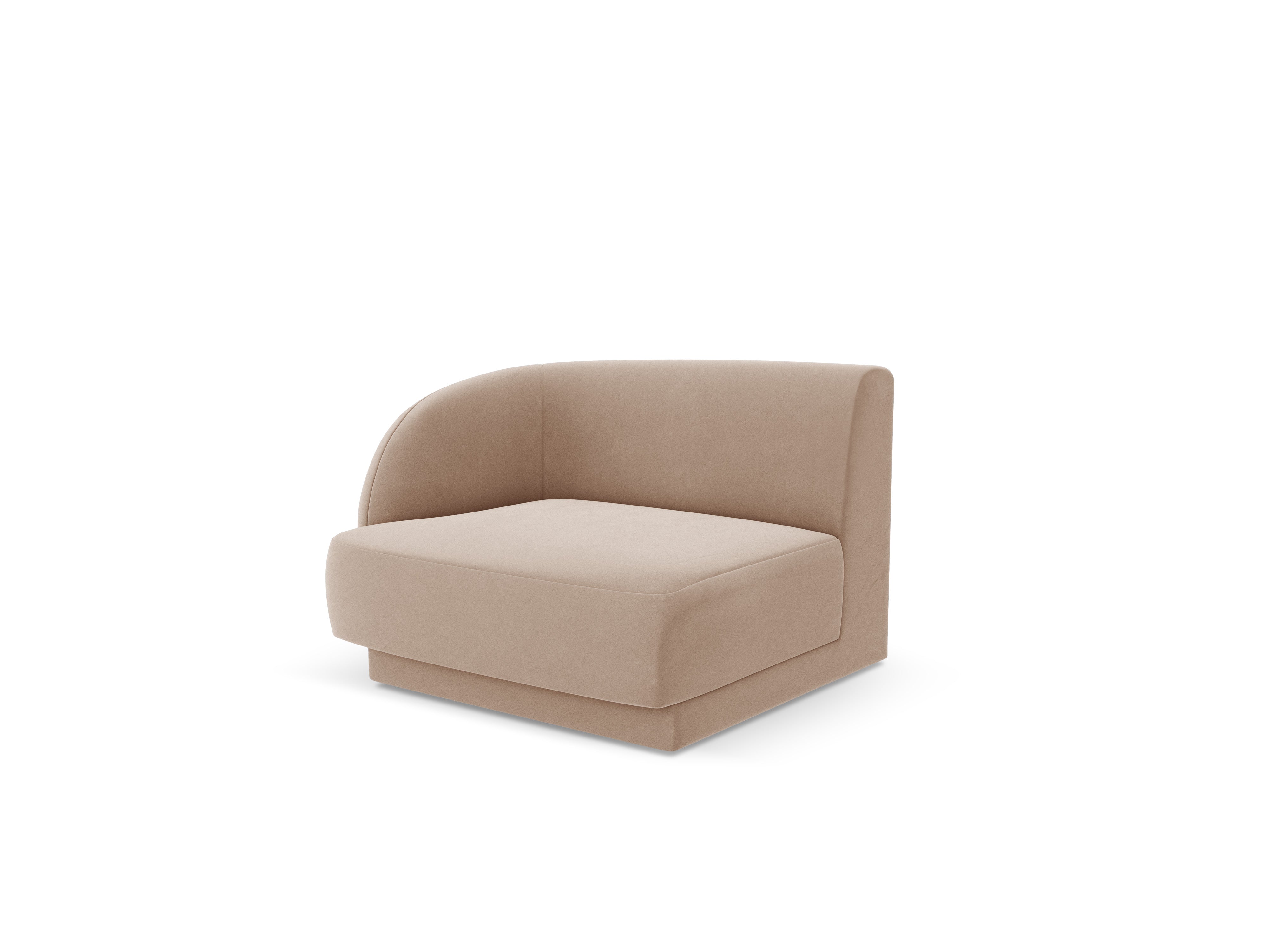 Velvet modular sofa MILEY - left-side module cappuccino