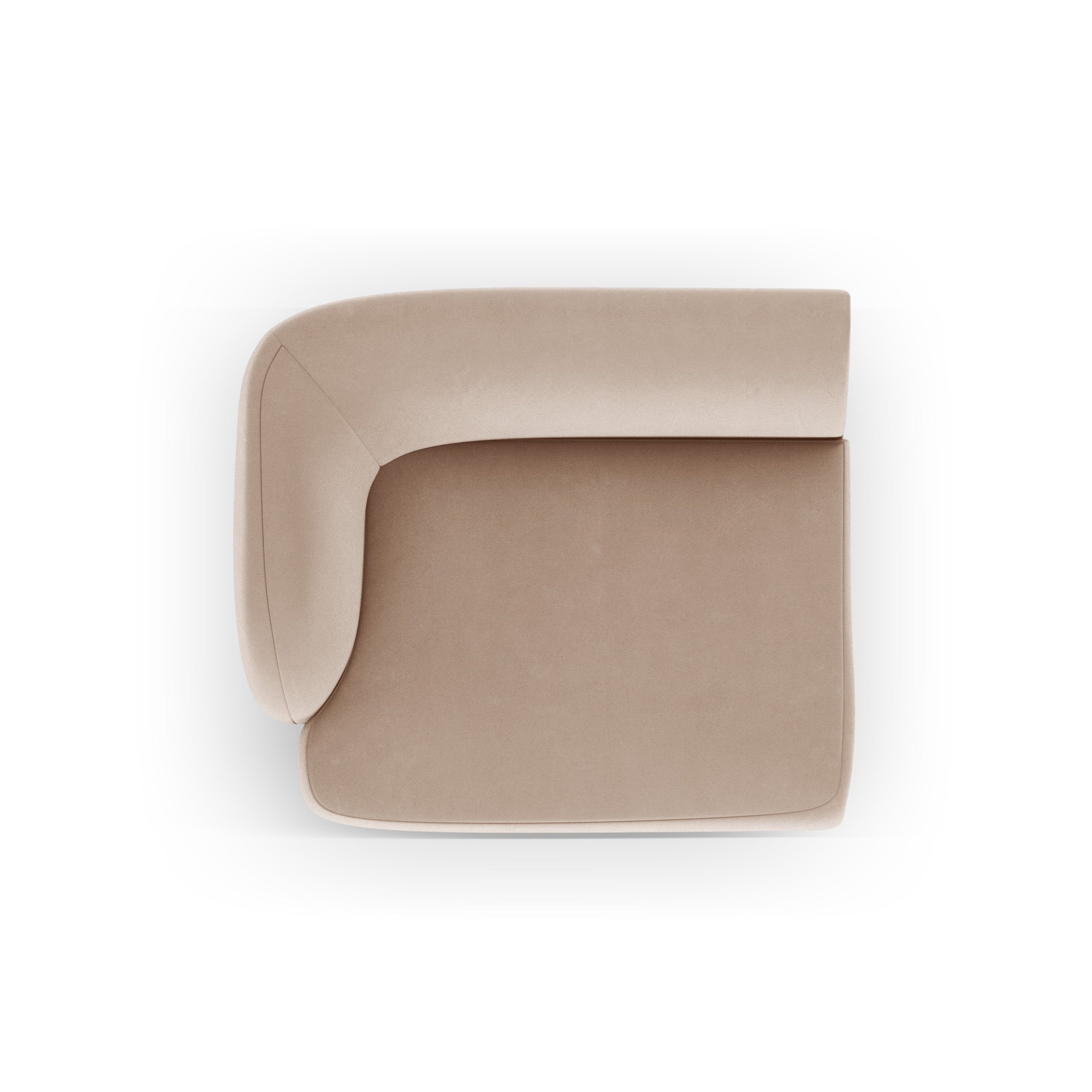 Samt-Modulsessel MILEY - linkes Modul Cappuccino