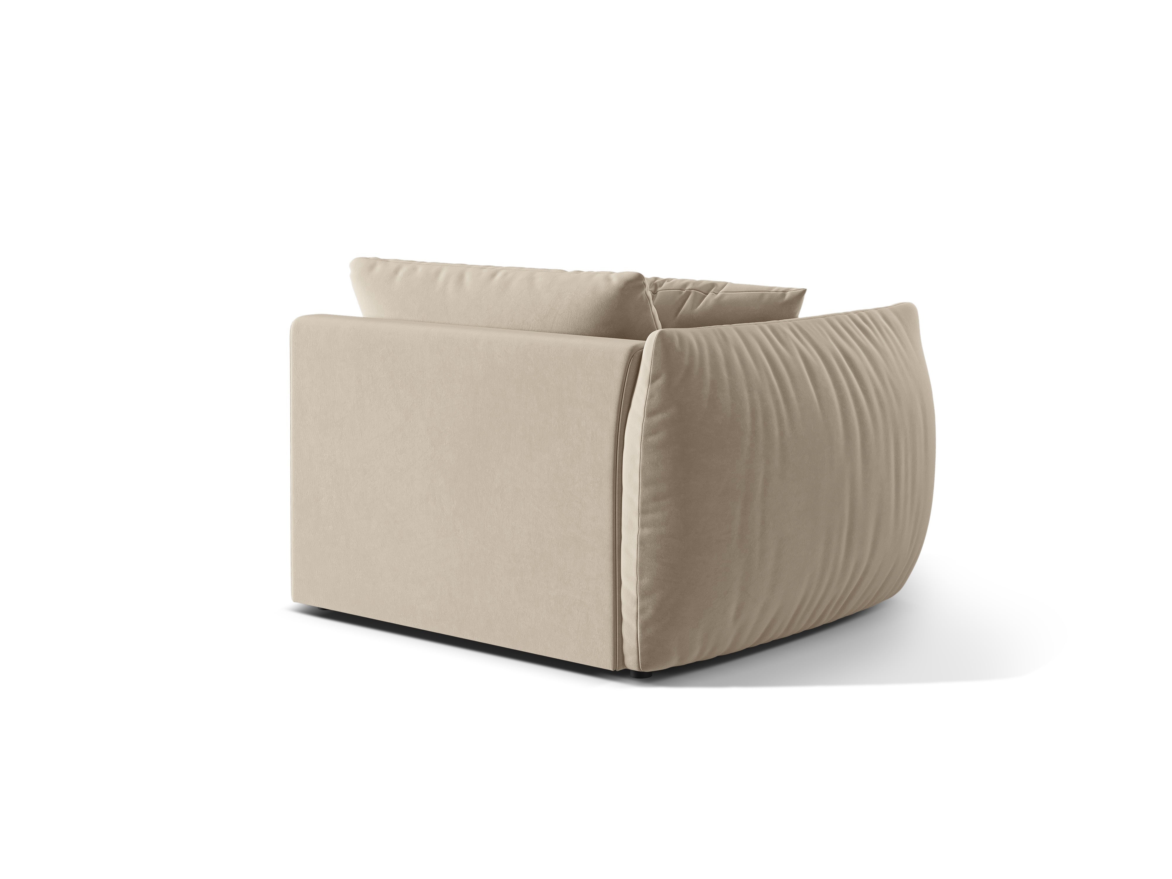 CHRIS Velvet Modular Sofa - Wide Left Element in Ecru