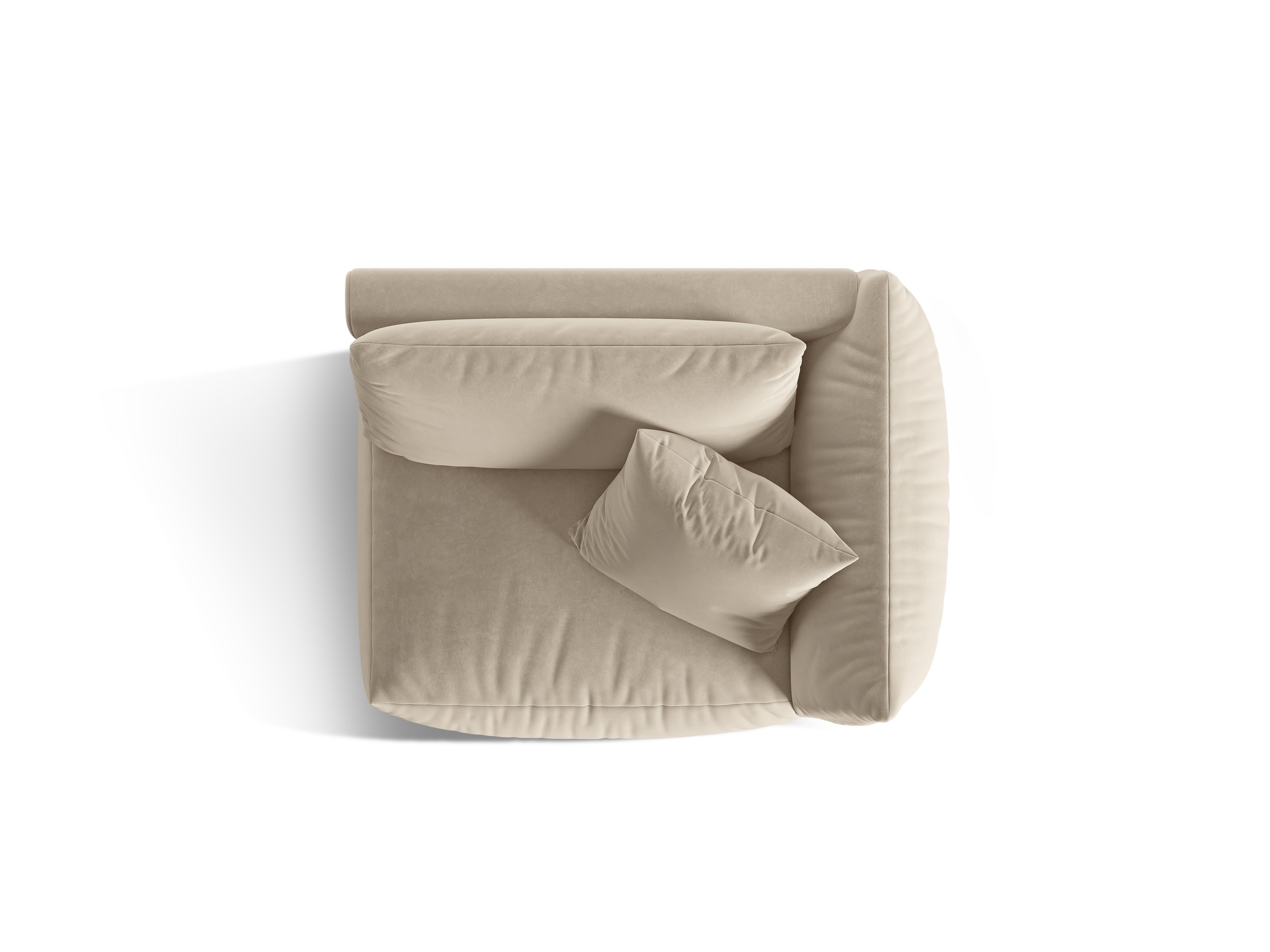 Modulares Samtsofa CHRIS - breites rechte Element ecru