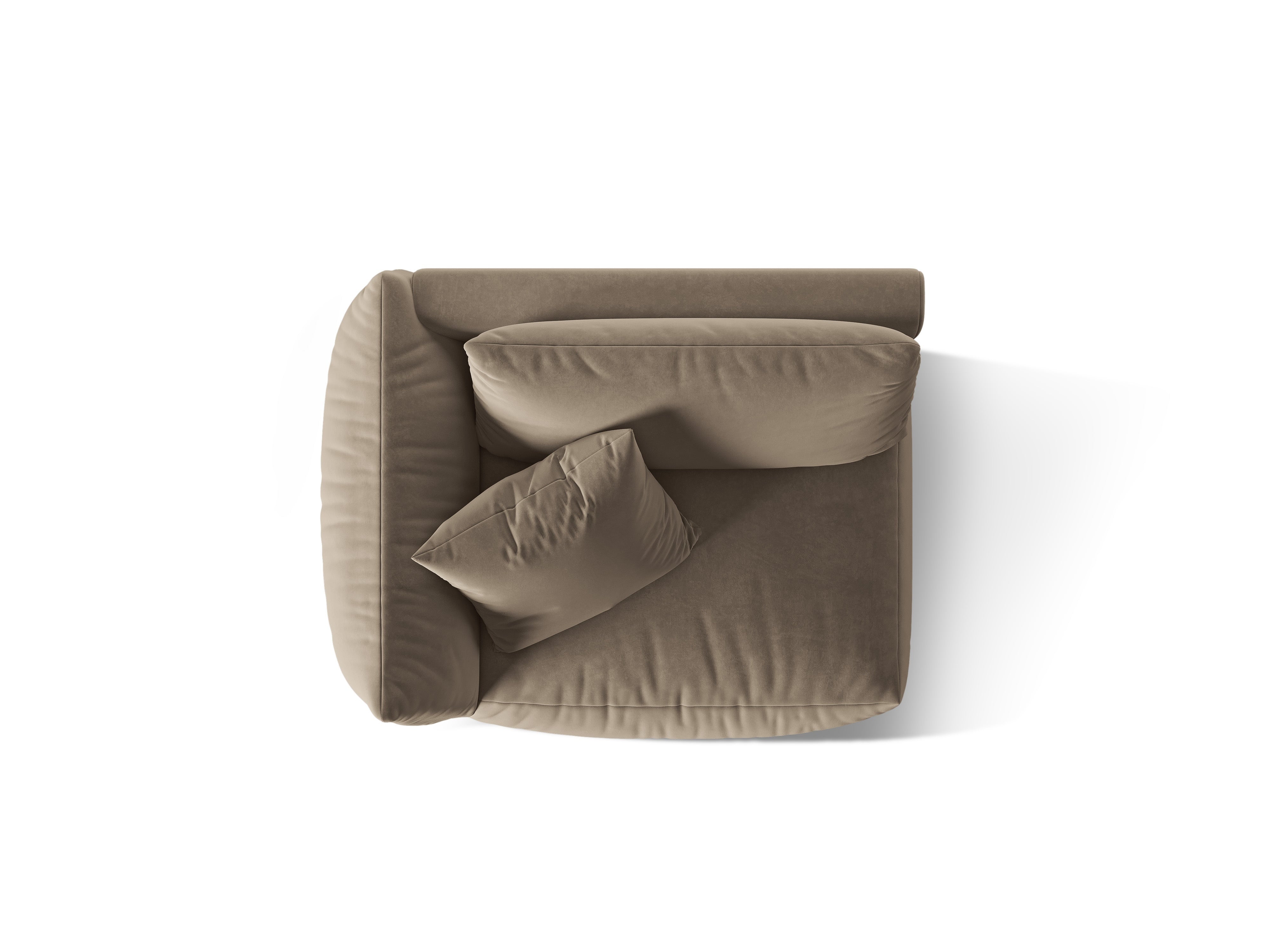 CHRIS velvet modular sofa - left element light brown