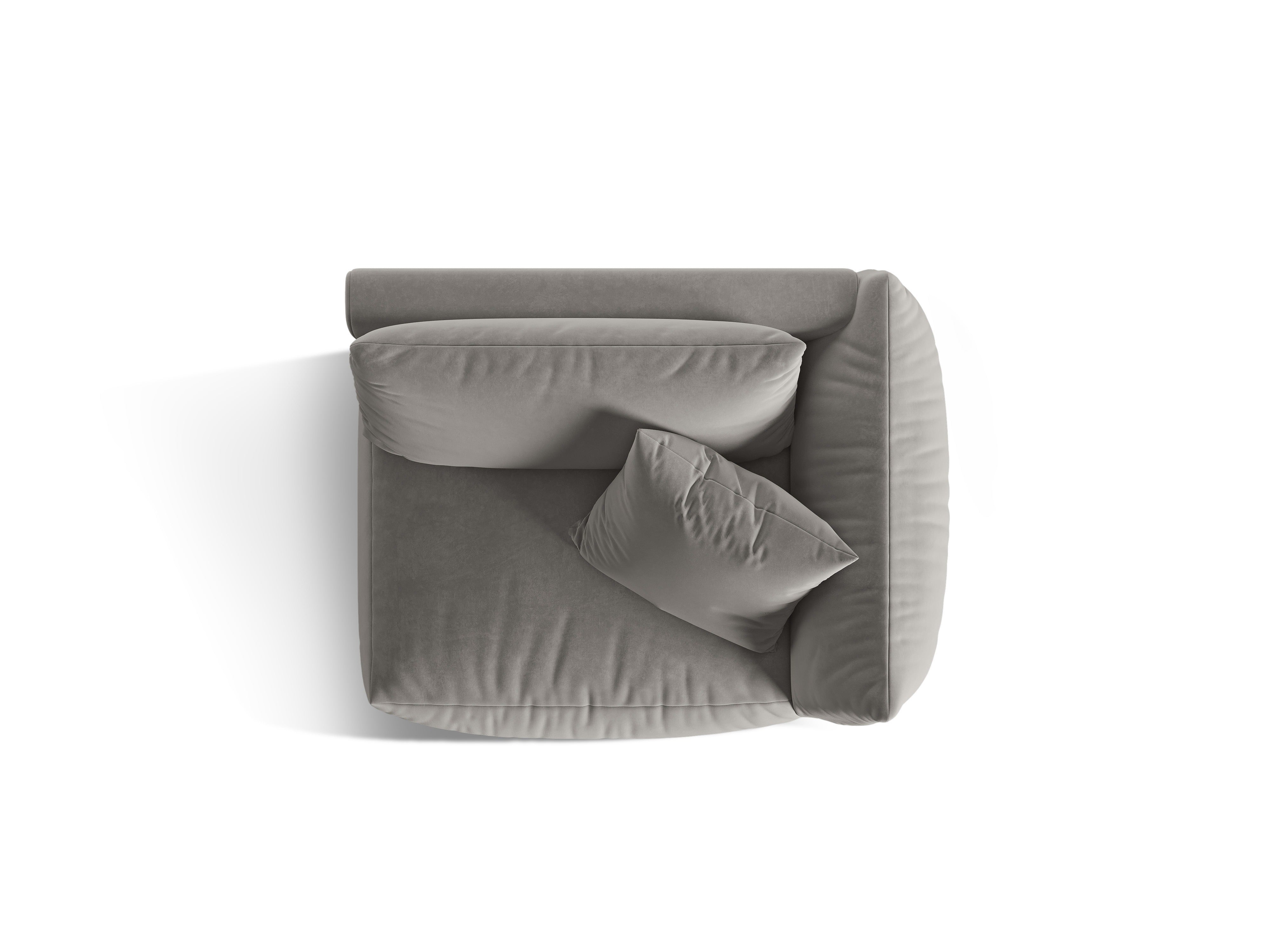 CHRIS Velvet Modular Sofa - Wide Right Element in Gray