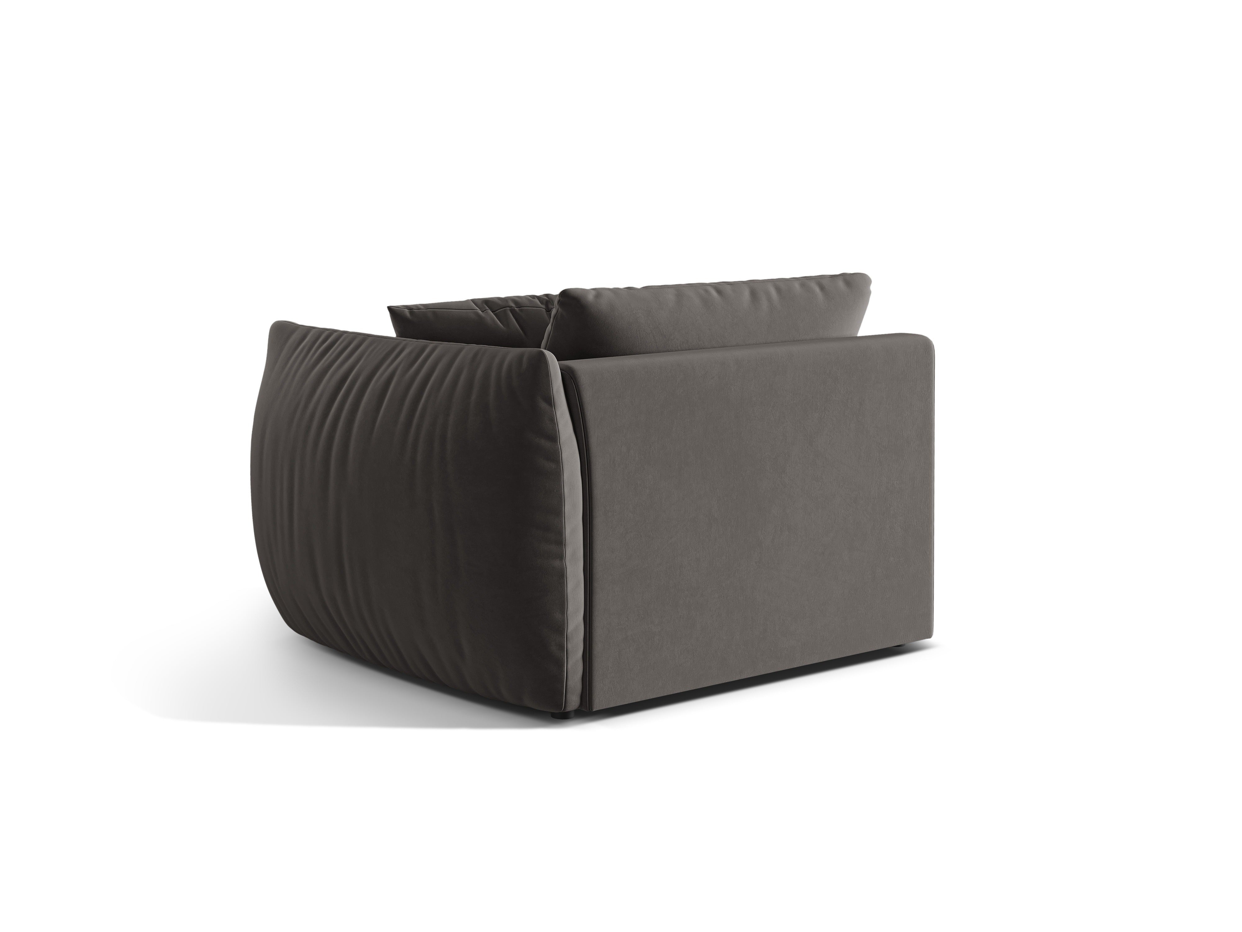 Modulares Samtsofa CHRIS - rechte Element in Dunkelgrau