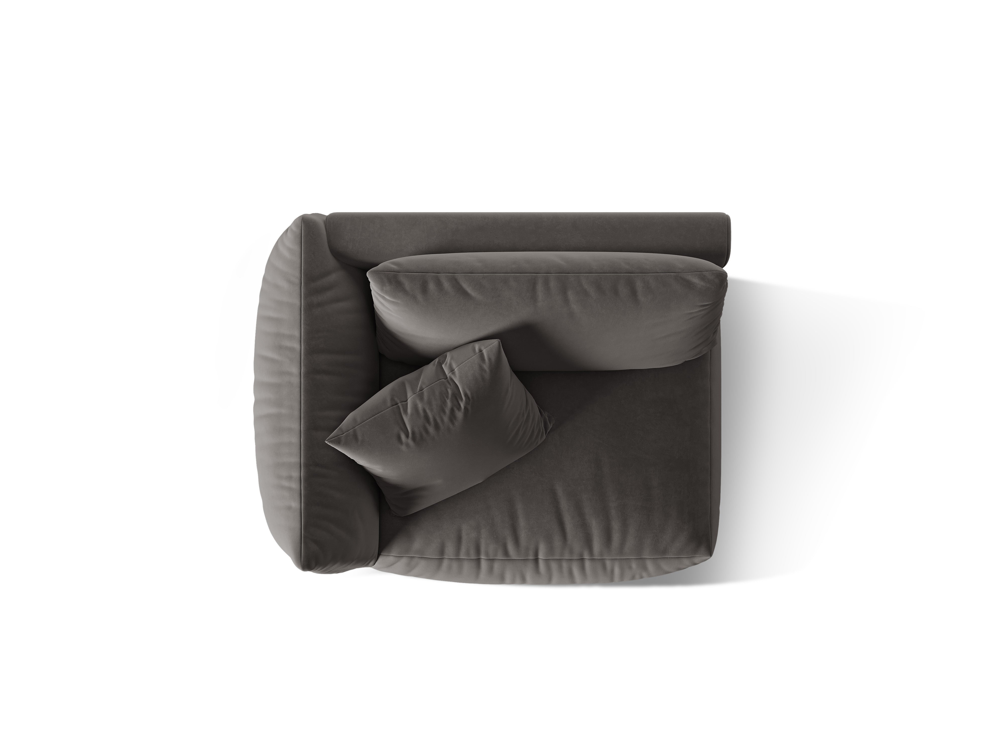 Velvet modular sofa CHRIS - wide left element dark gray