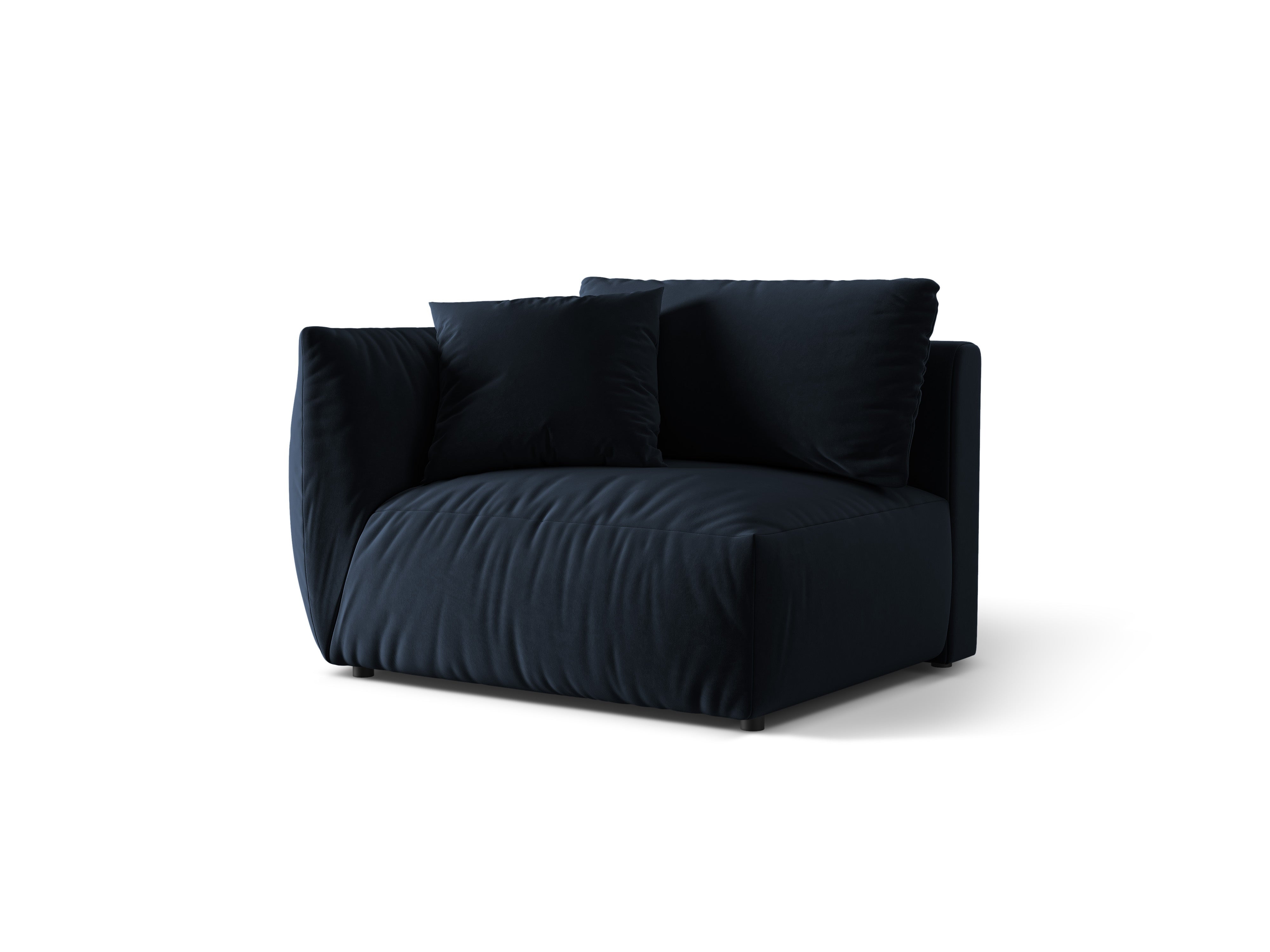 Modulares Samtsofa CHRIS - breites linkes Element in königsblau