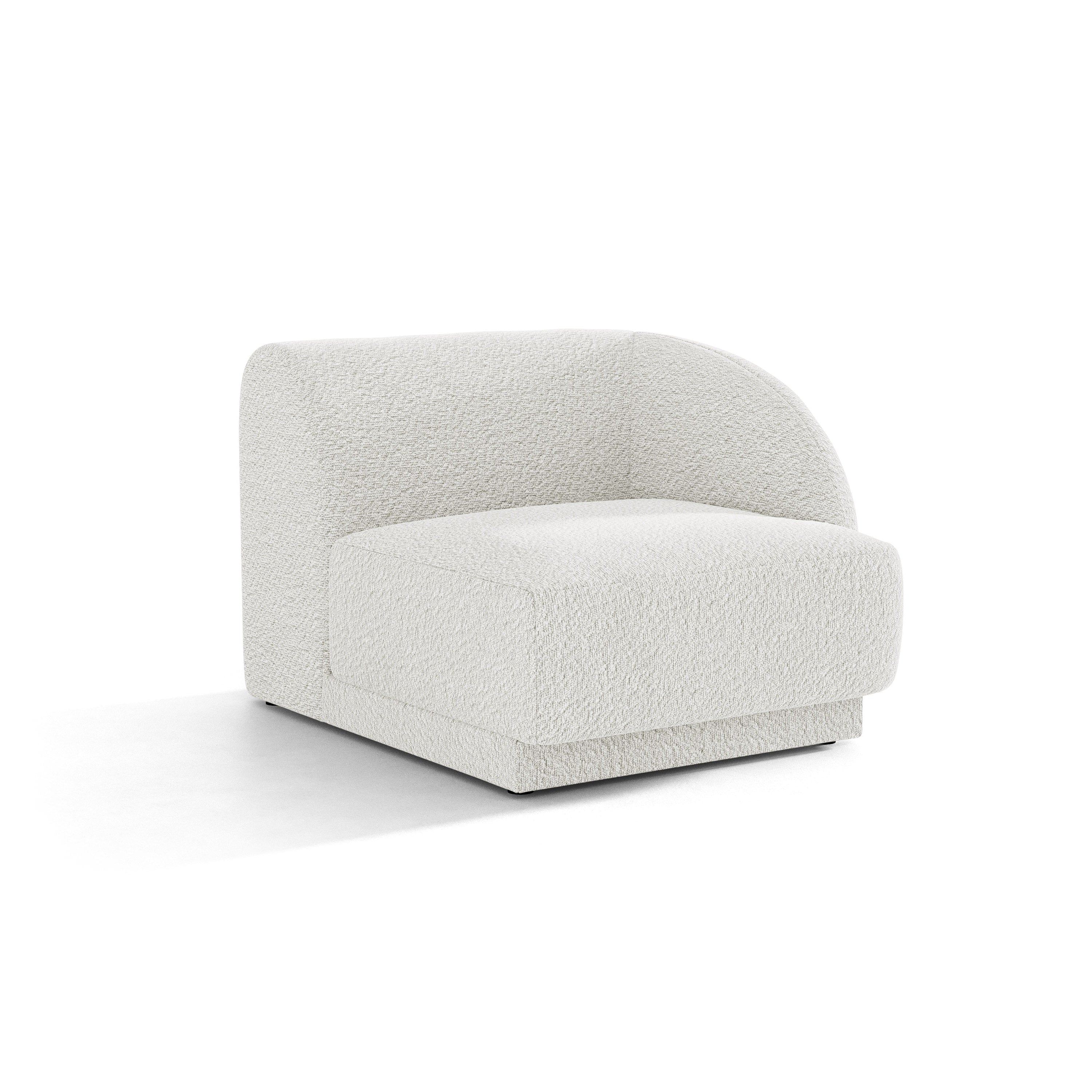 Modulares Sofa MILEY - rechter Modul in weißem Boucle