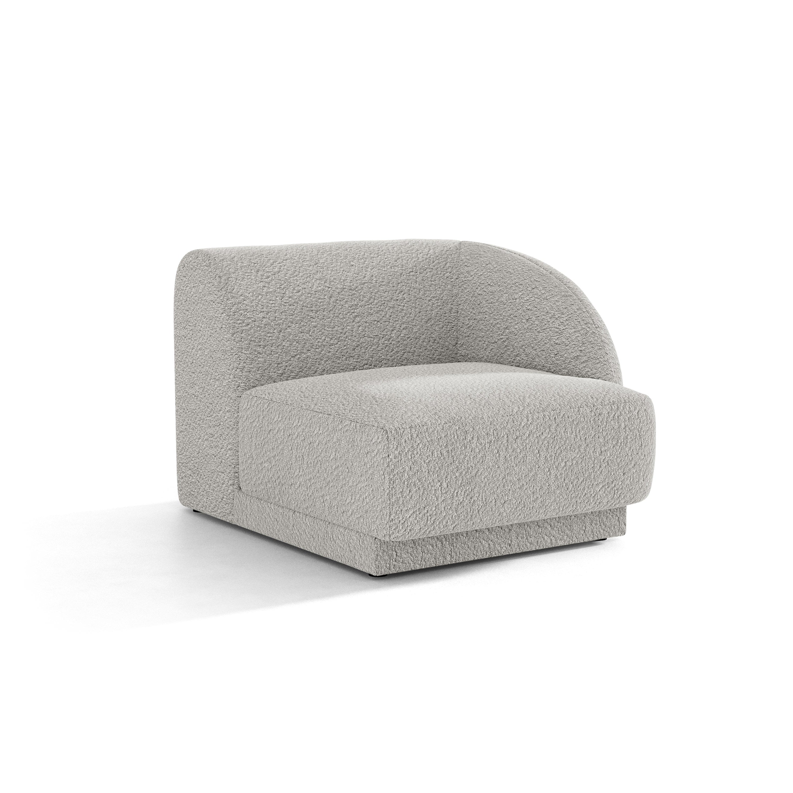 Modulsofa MILEY - rechte Modulkombination in hellgrauem Boucle