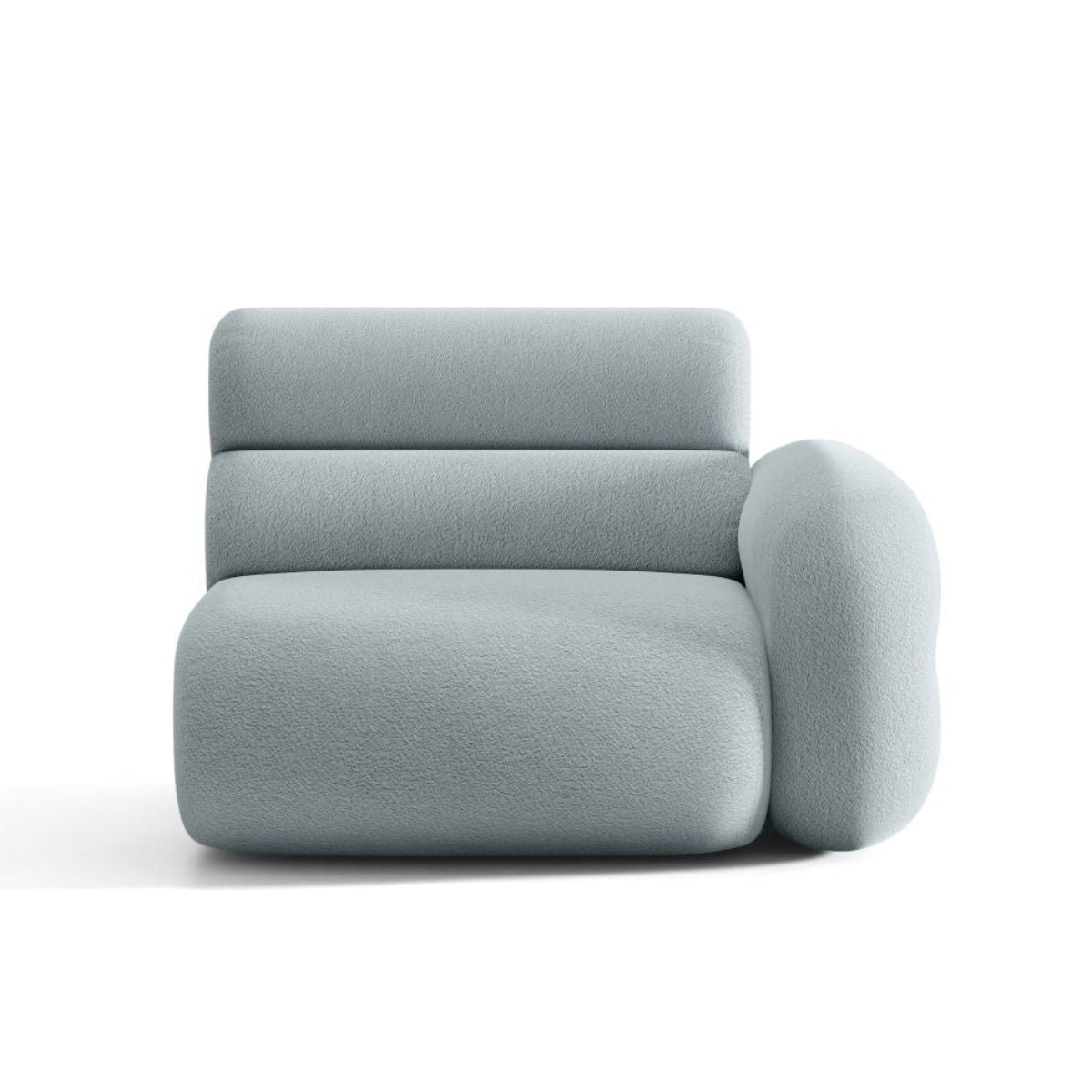 Modulares Sofa NEO - rechter Modul in himmelblauem Boucle