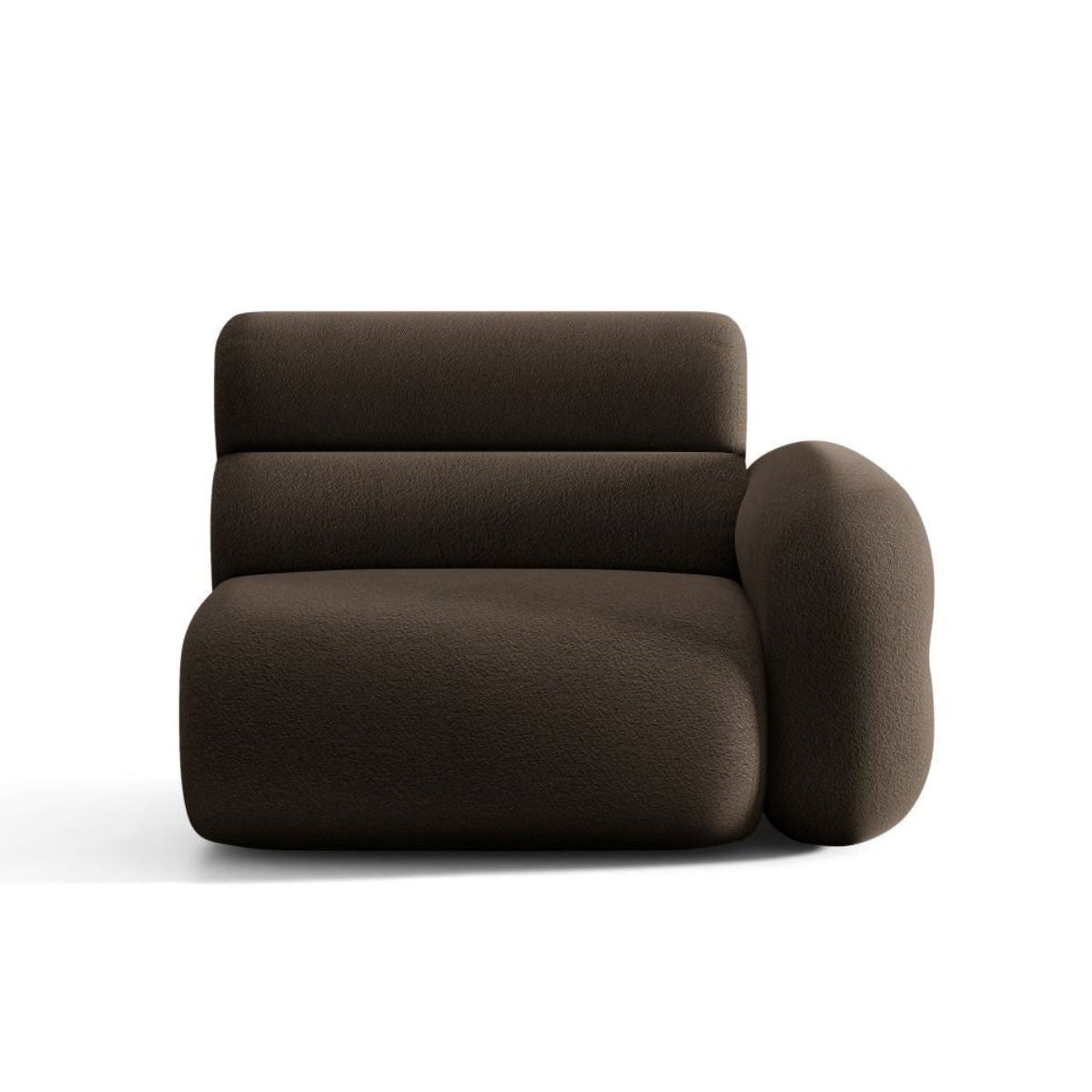 Modulares Sofa NEO - rechtes Modul in braunem Boucle