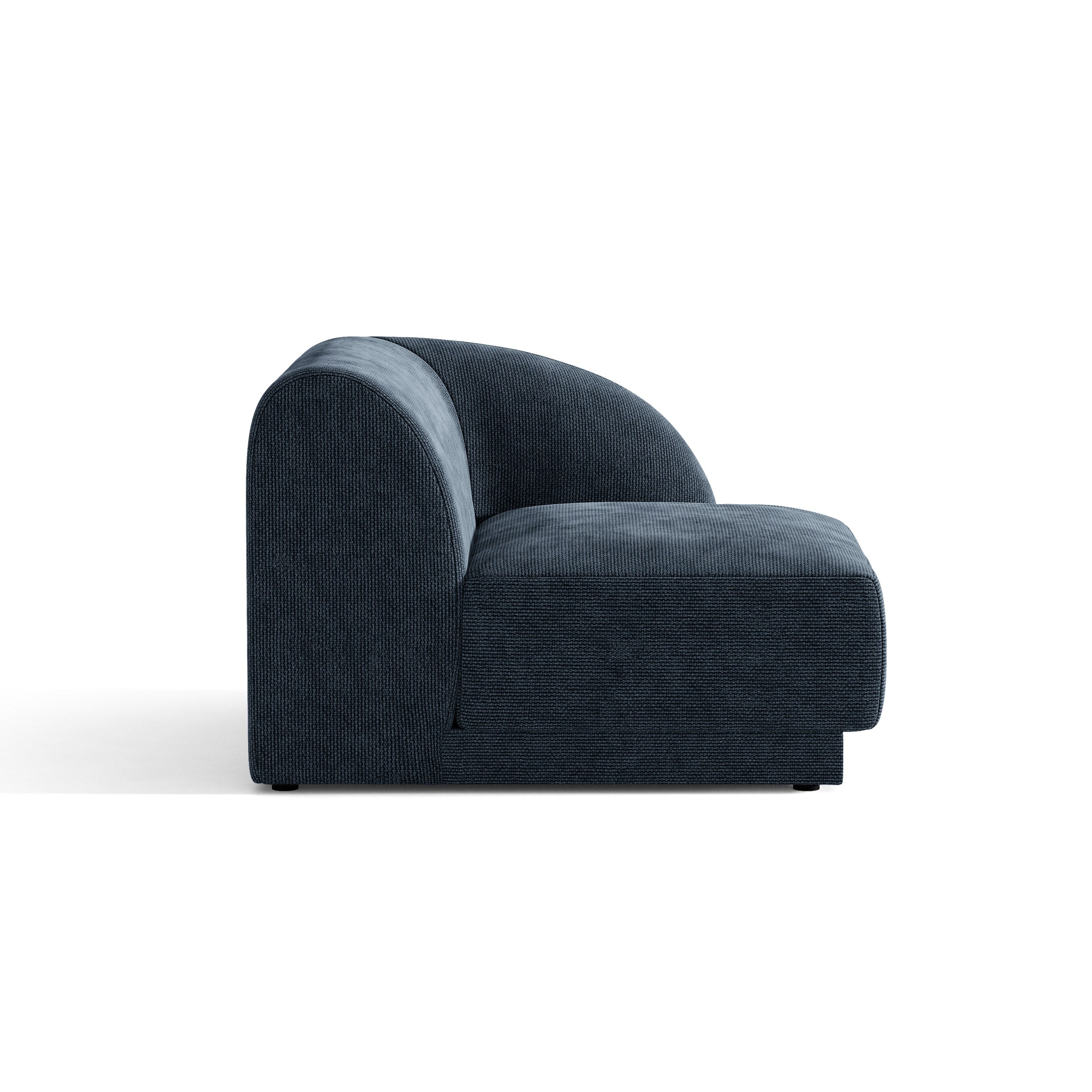 Modulsofa MILEY - rechte Modulkombination in königsblauem, seidig schimmerndem Chenille