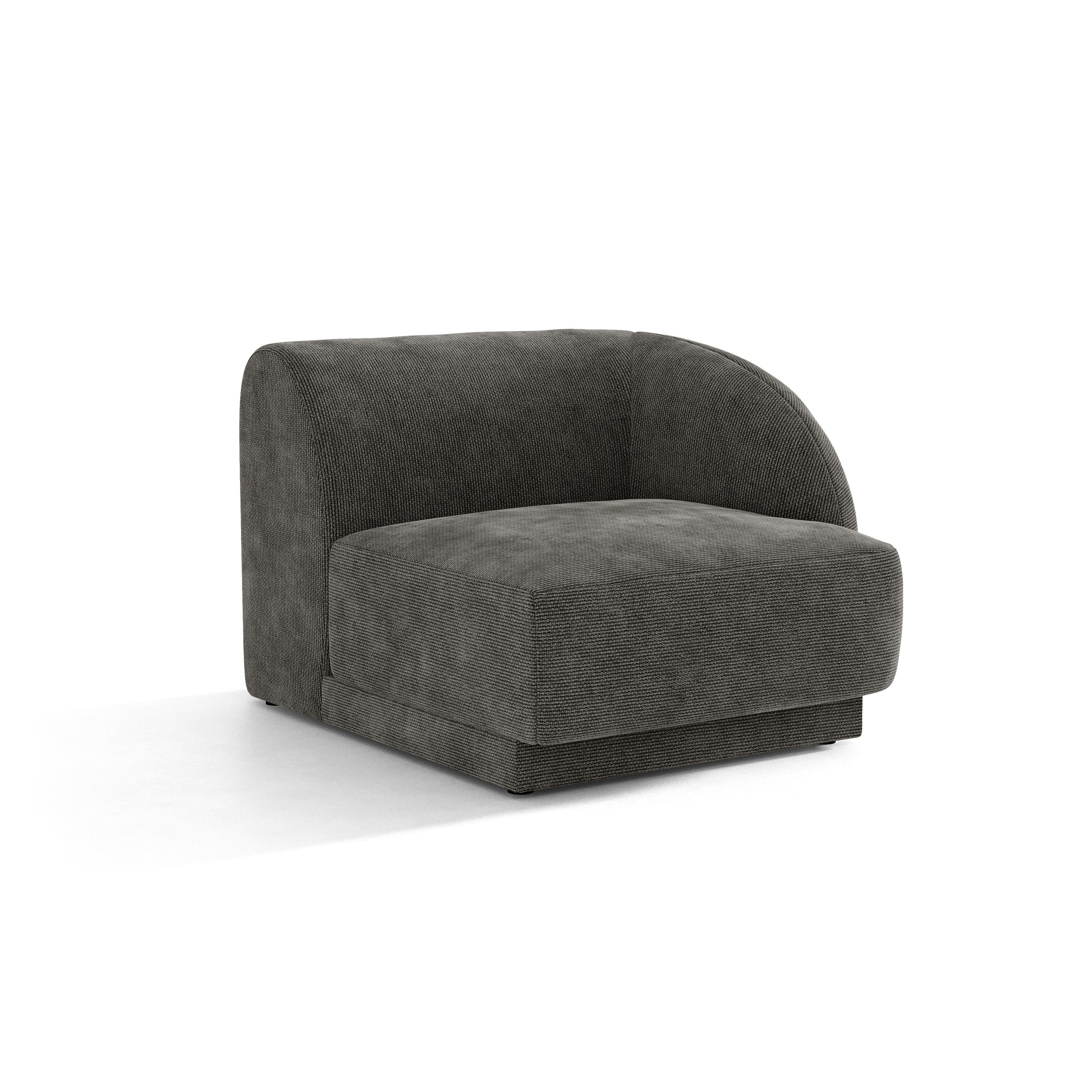 Modulares Sofa MILEY - rechtes Modul graues seidiges Chenille