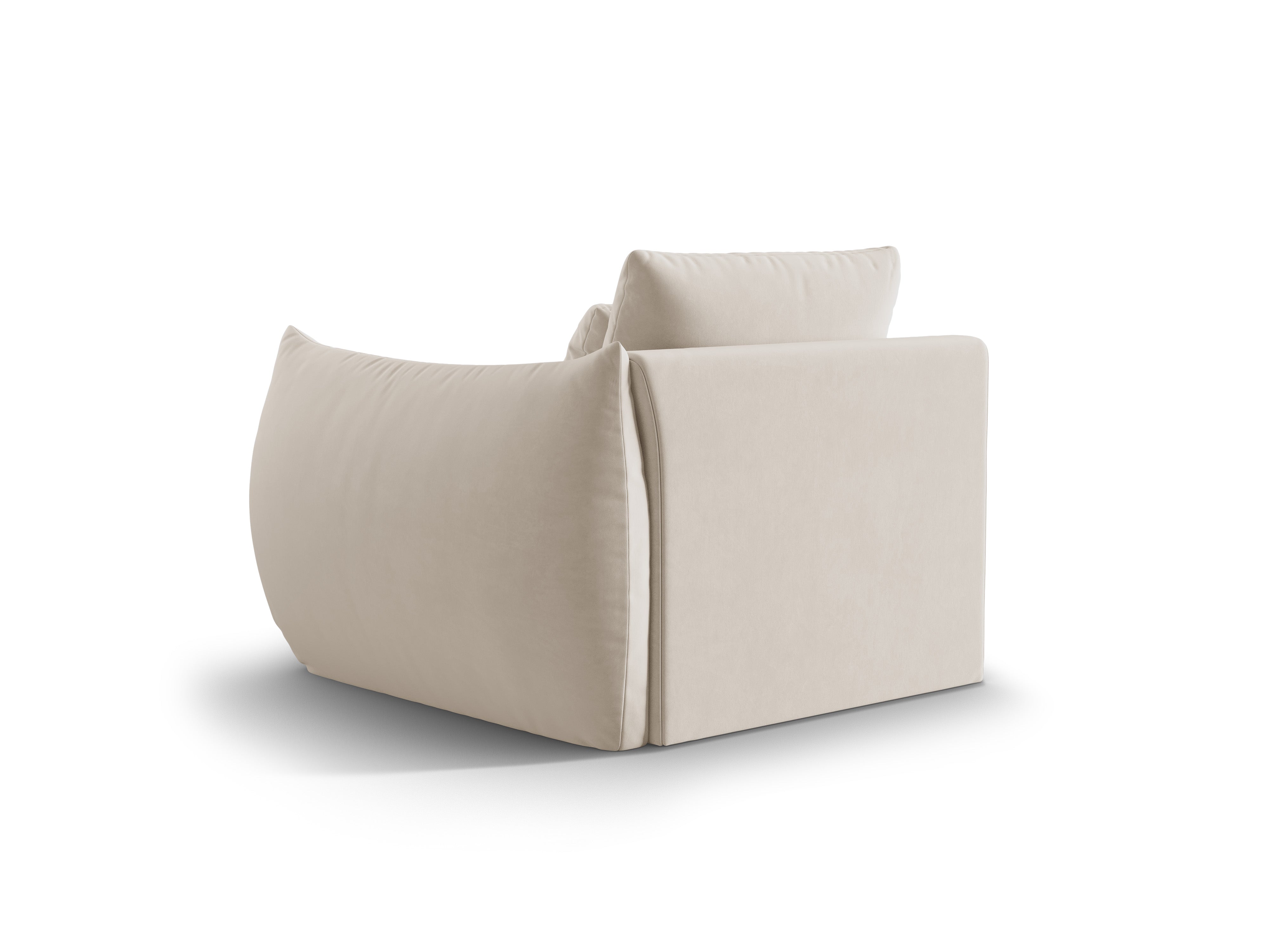Velvet modular sofa BLOOM - right-side element ecru