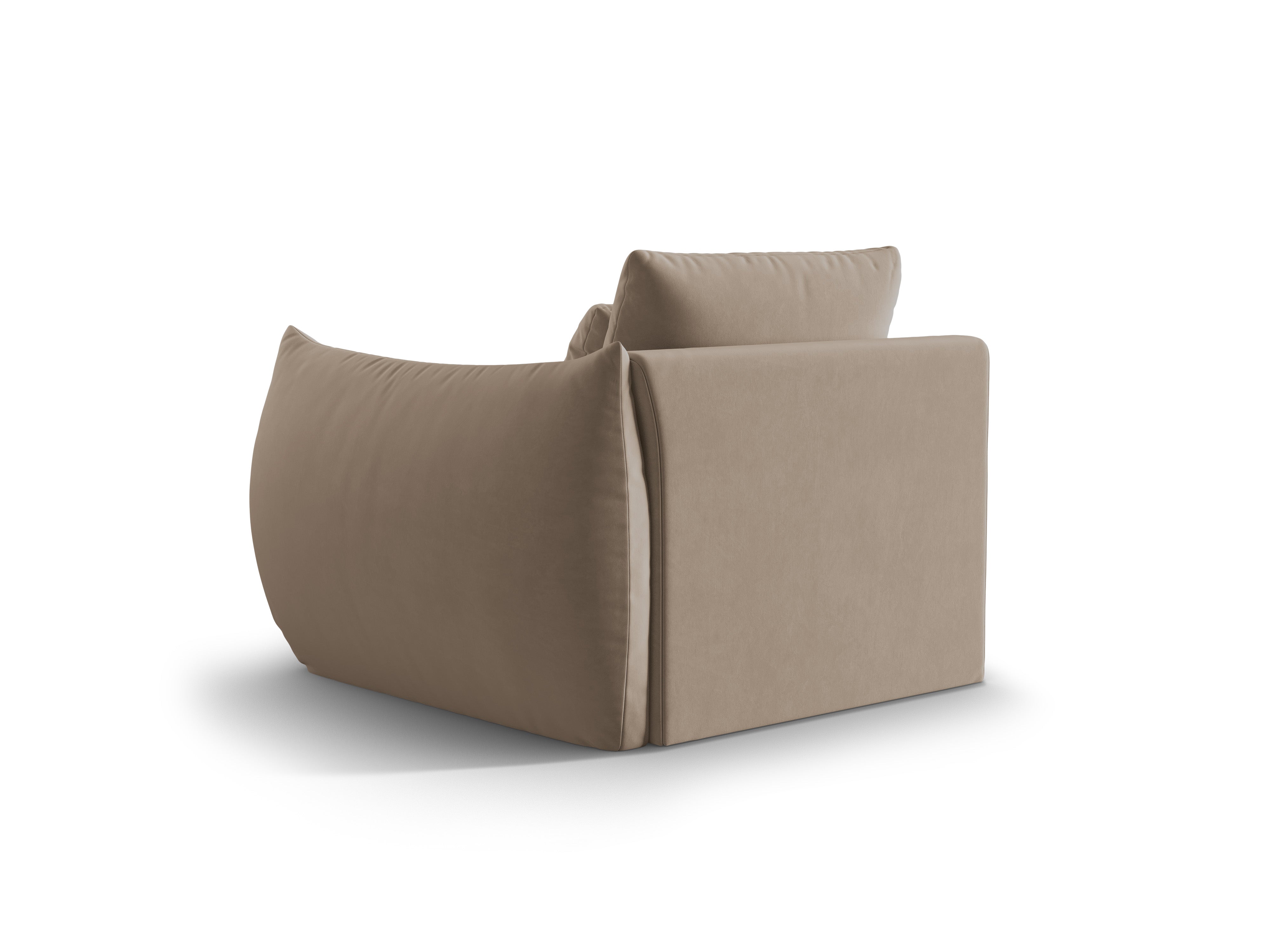 Velvet modular sofa BLOOM - right-side element light brown