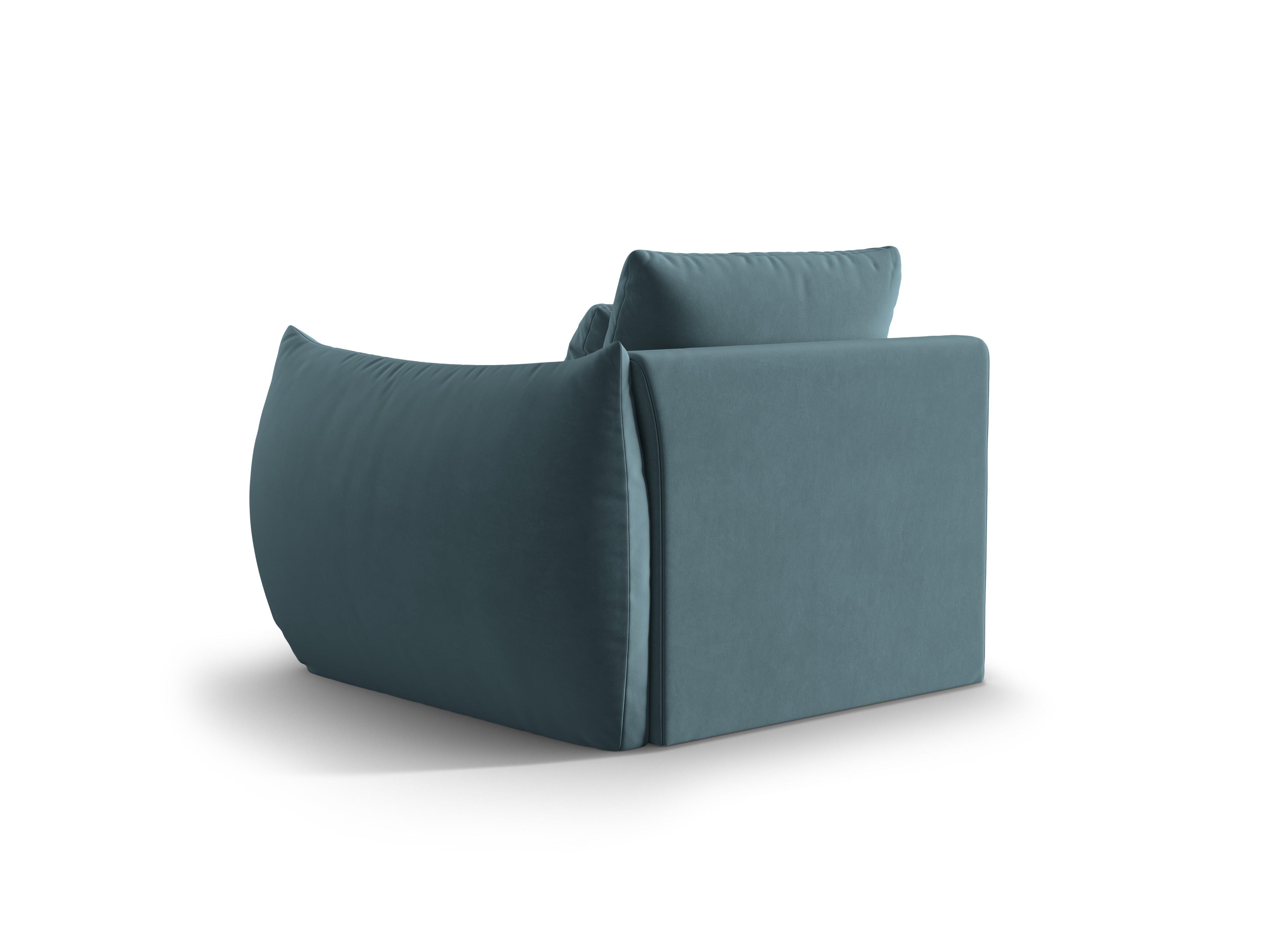 Velvet modular sofa BLOOM - right-side element light blue