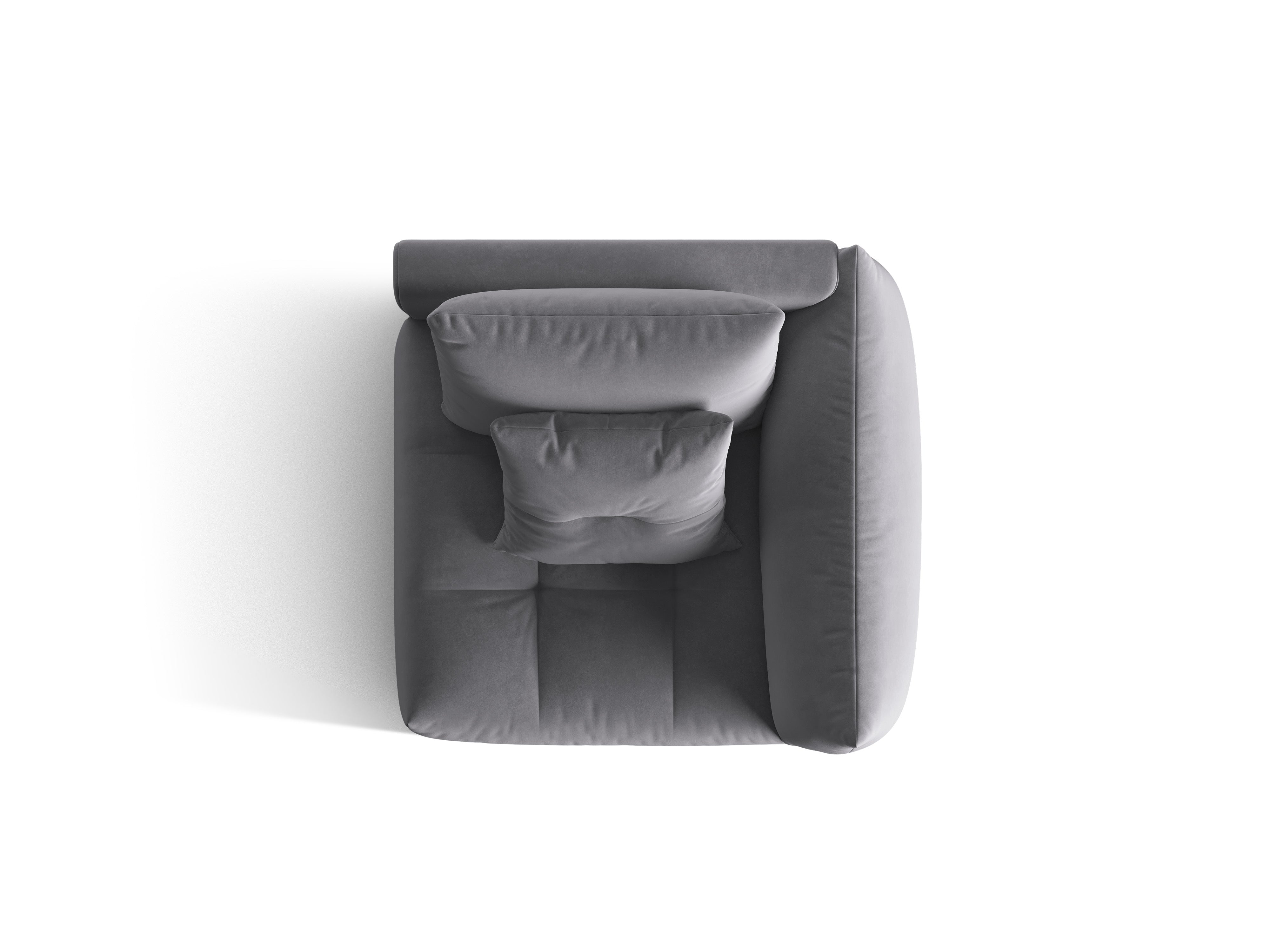 Velvet modular sofa BLOOM - right-side element dark gray