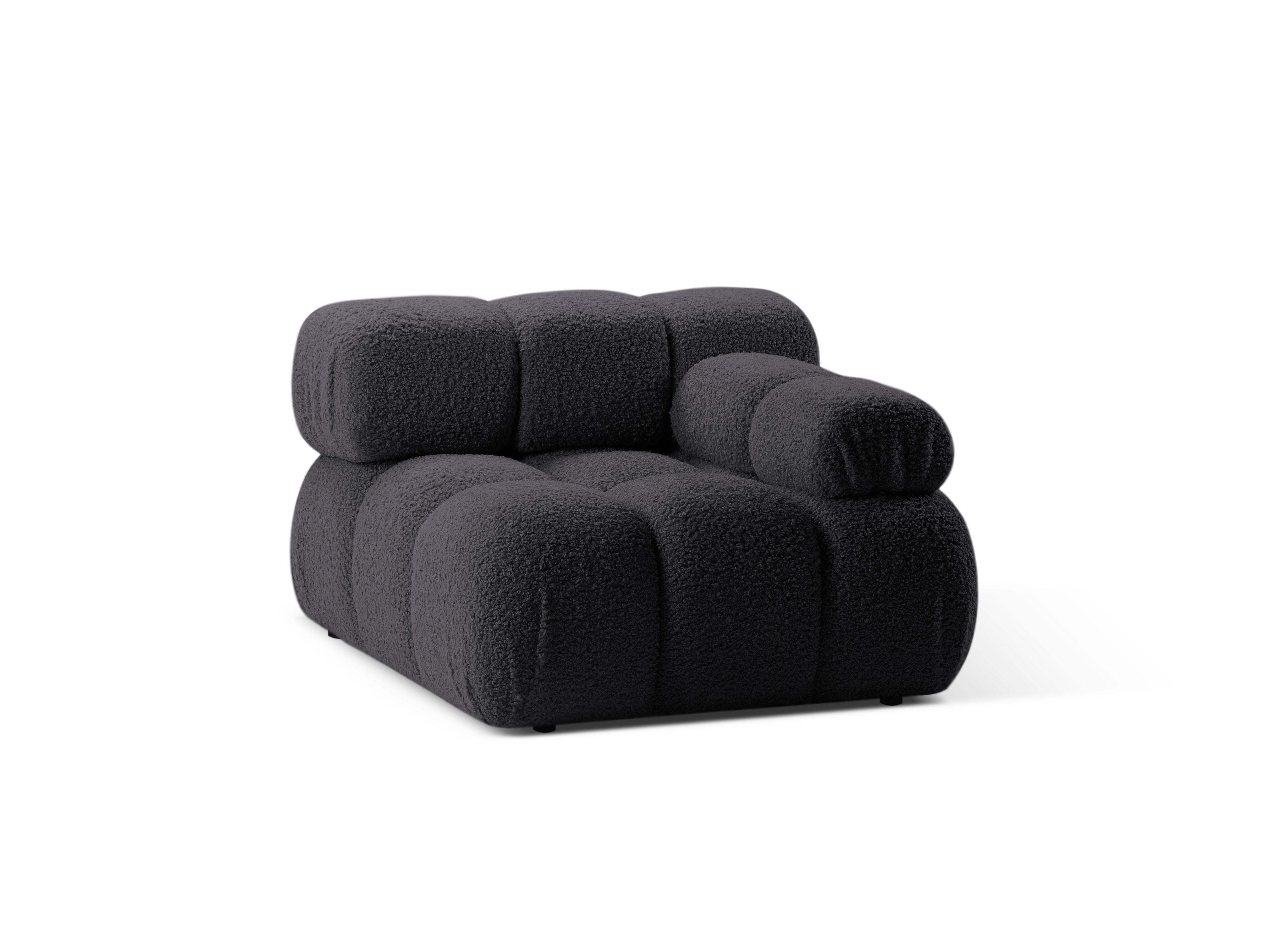 Modulares Sofa BELLIS - rechter Modul in grafitfarbenem Boucle