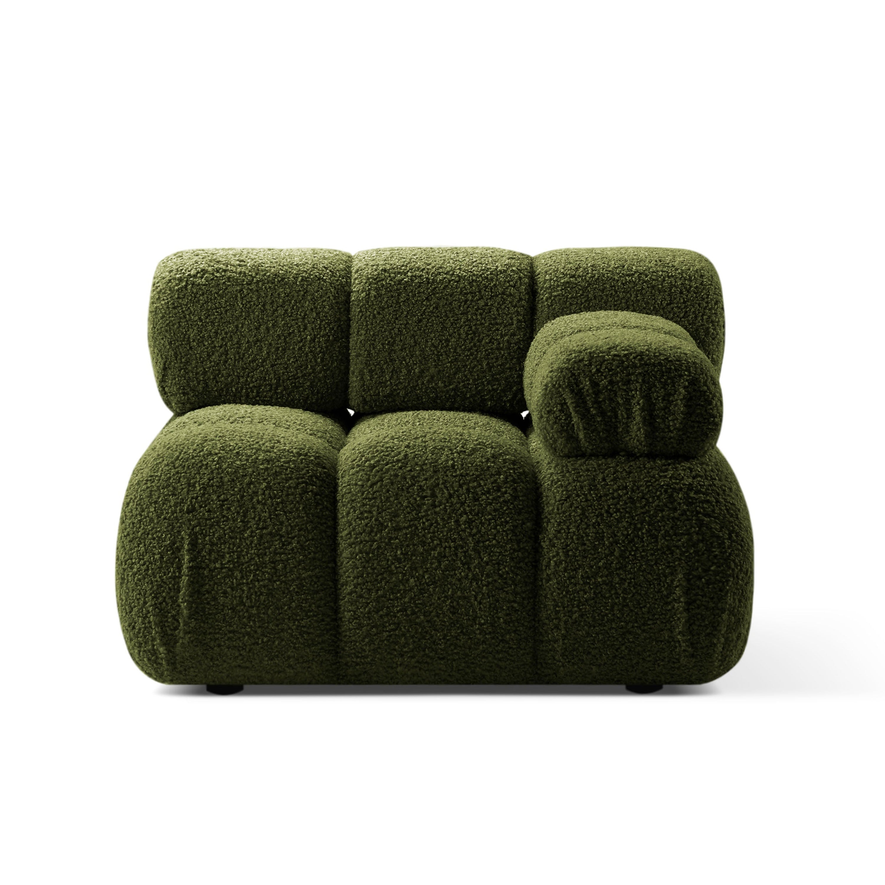 Modulares Sofa BELLIS - rechter Modulkörper in grünem Boucle