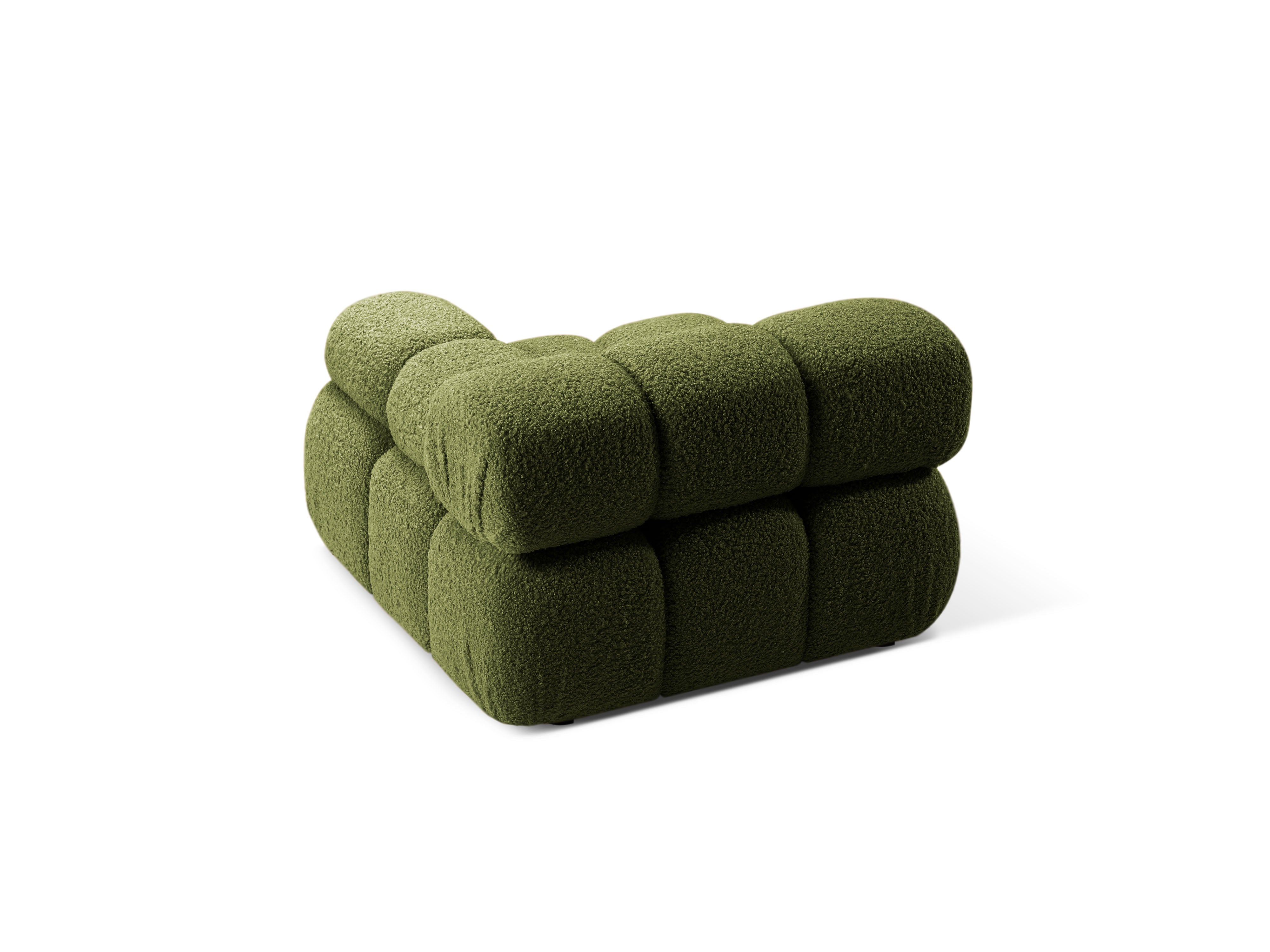 Modulares Sofa BELLIS - rechter Modulkörper in grünem Boucle