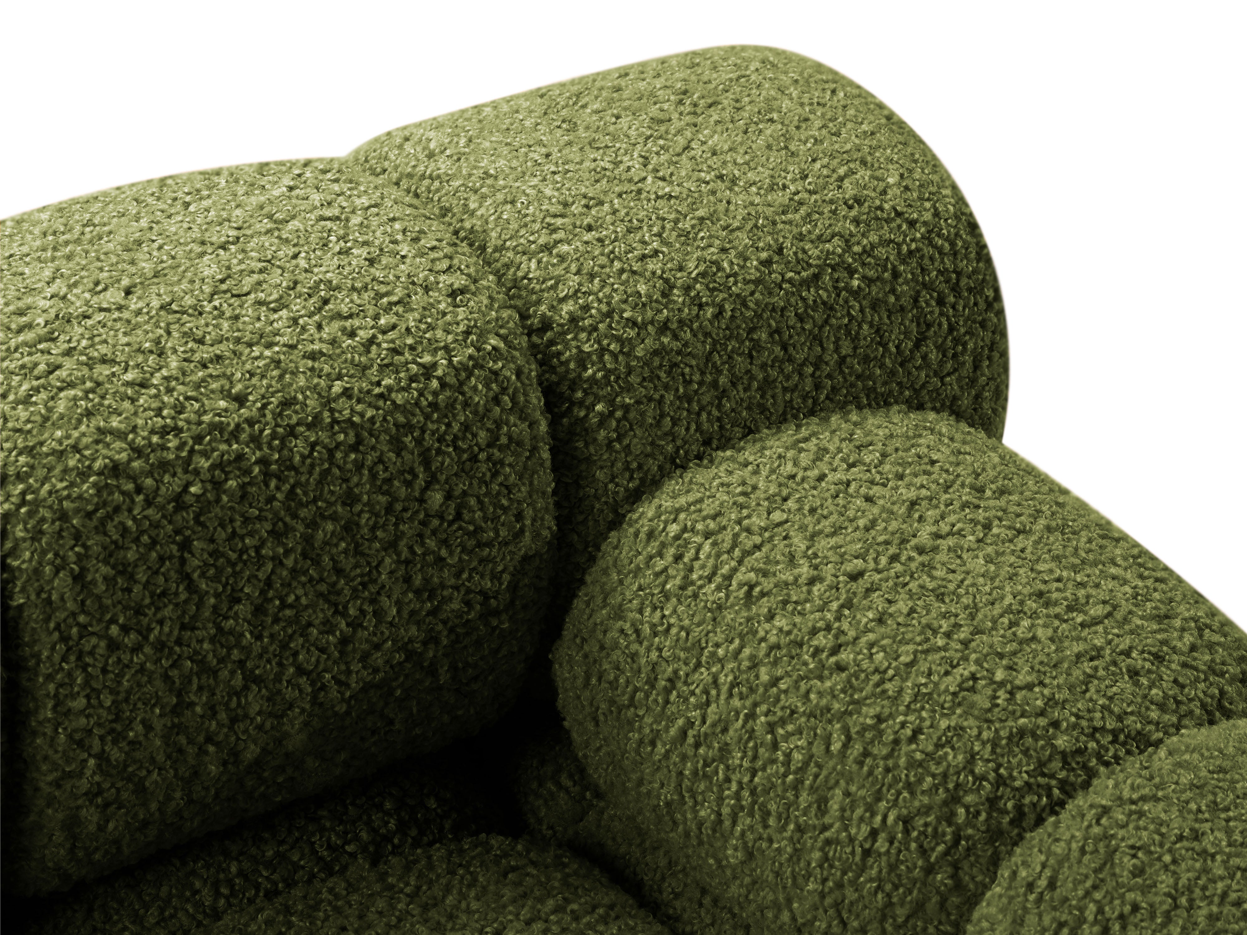 Modulares Sofa BELLIS - rechter Modulkörper in grünem Boucle