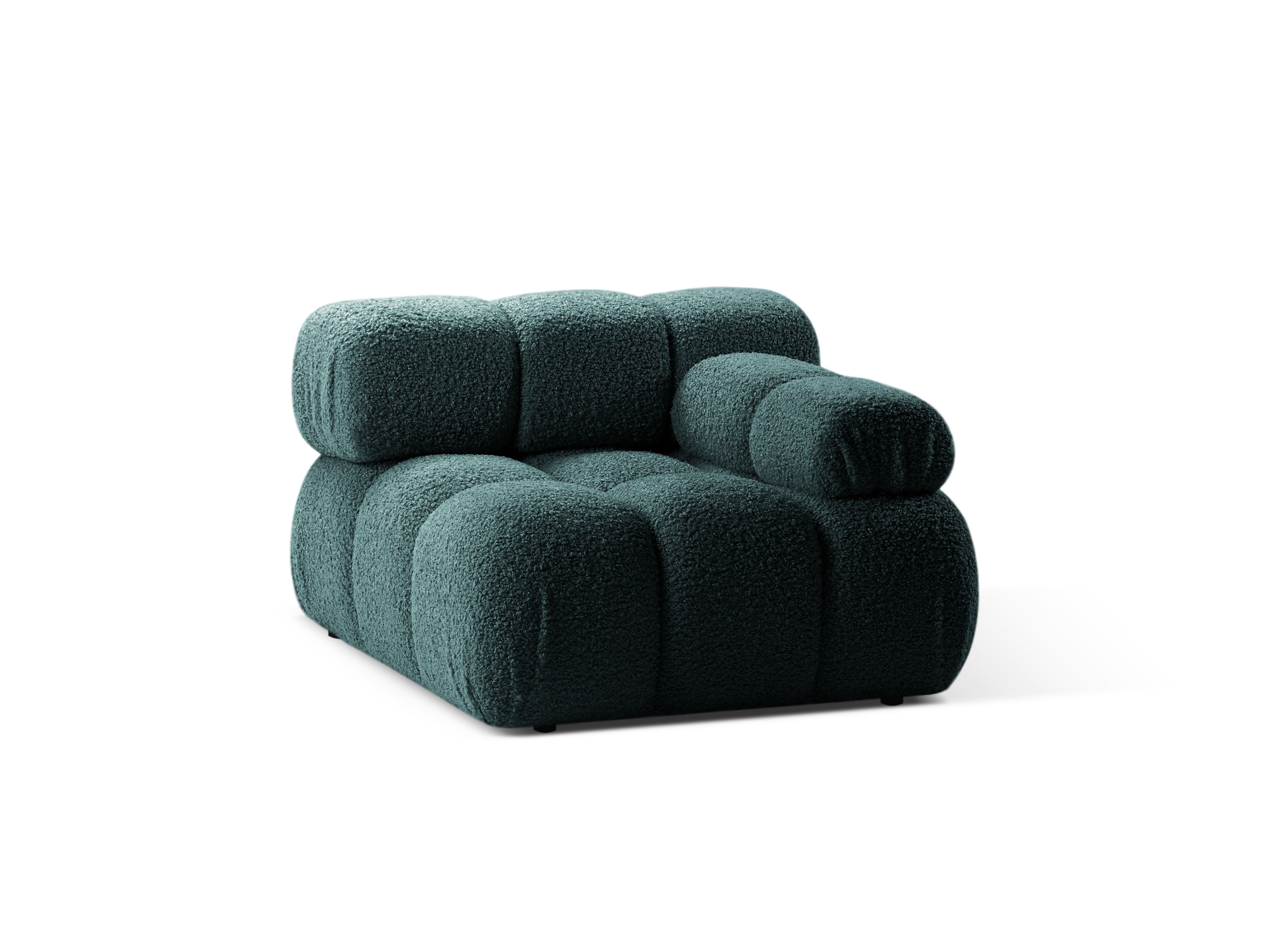 Modulares Sofa BELLIS - tiefes rechteckiges Modul in Petrol Boucle