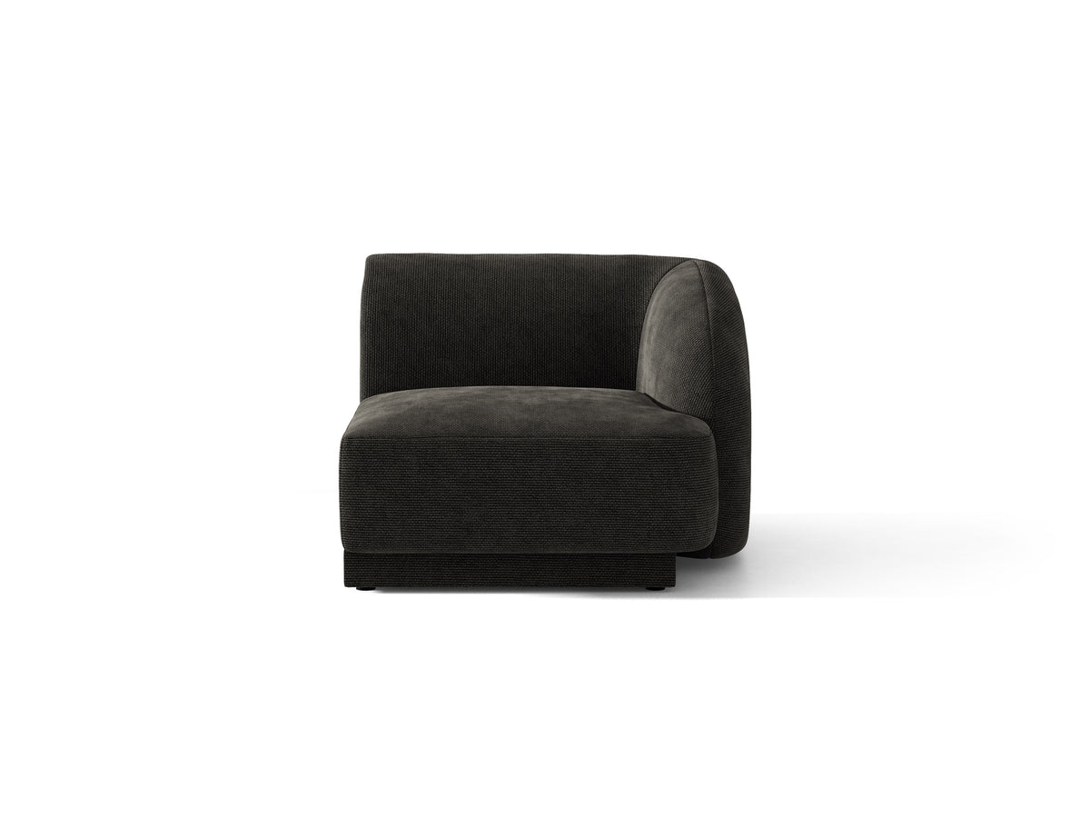 Sofa modułowa - moduł prawostronny MILEY czarny szenil – styl nowoczesny