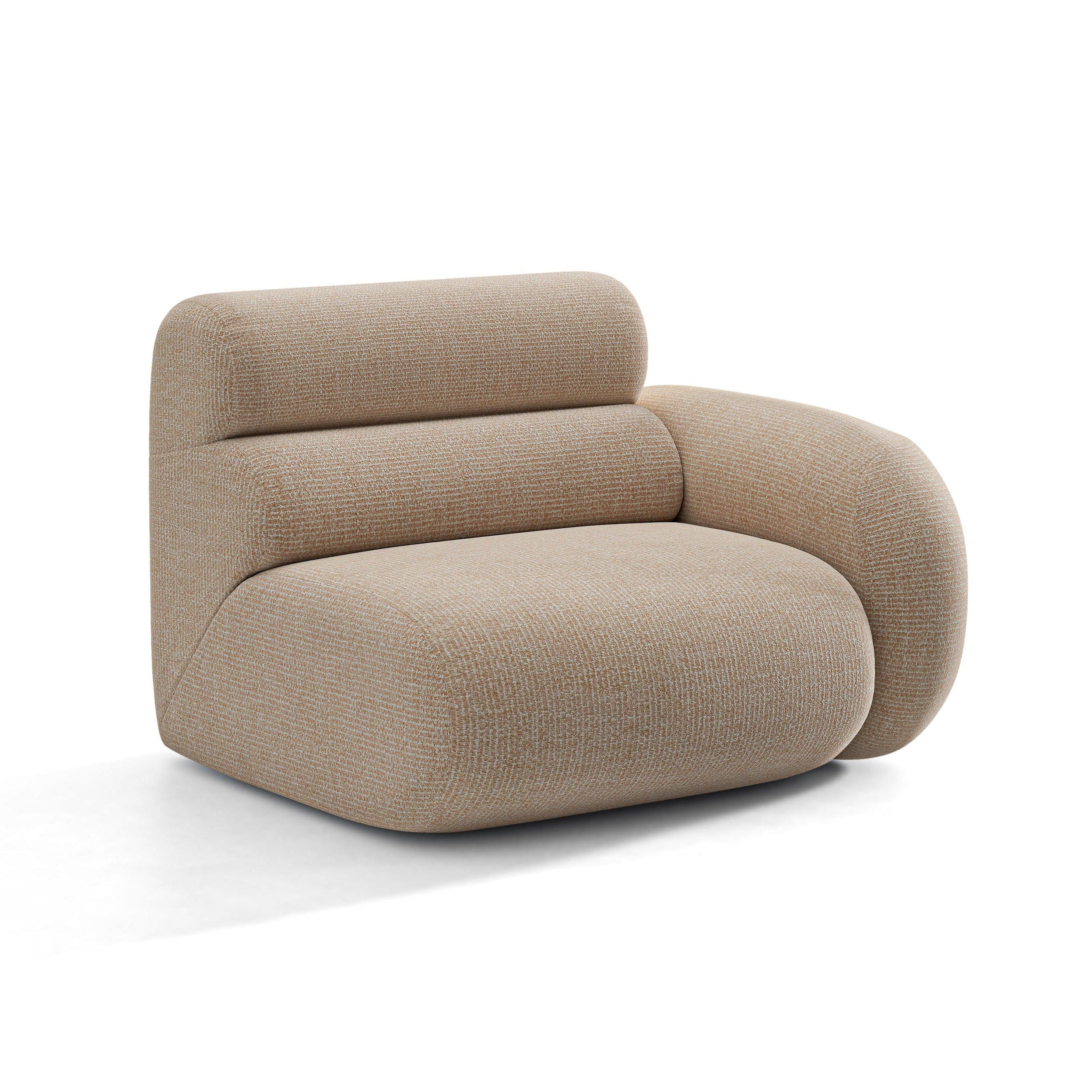 Modulares Sofa NEO - rechtes Element in sandfarbenem Melange