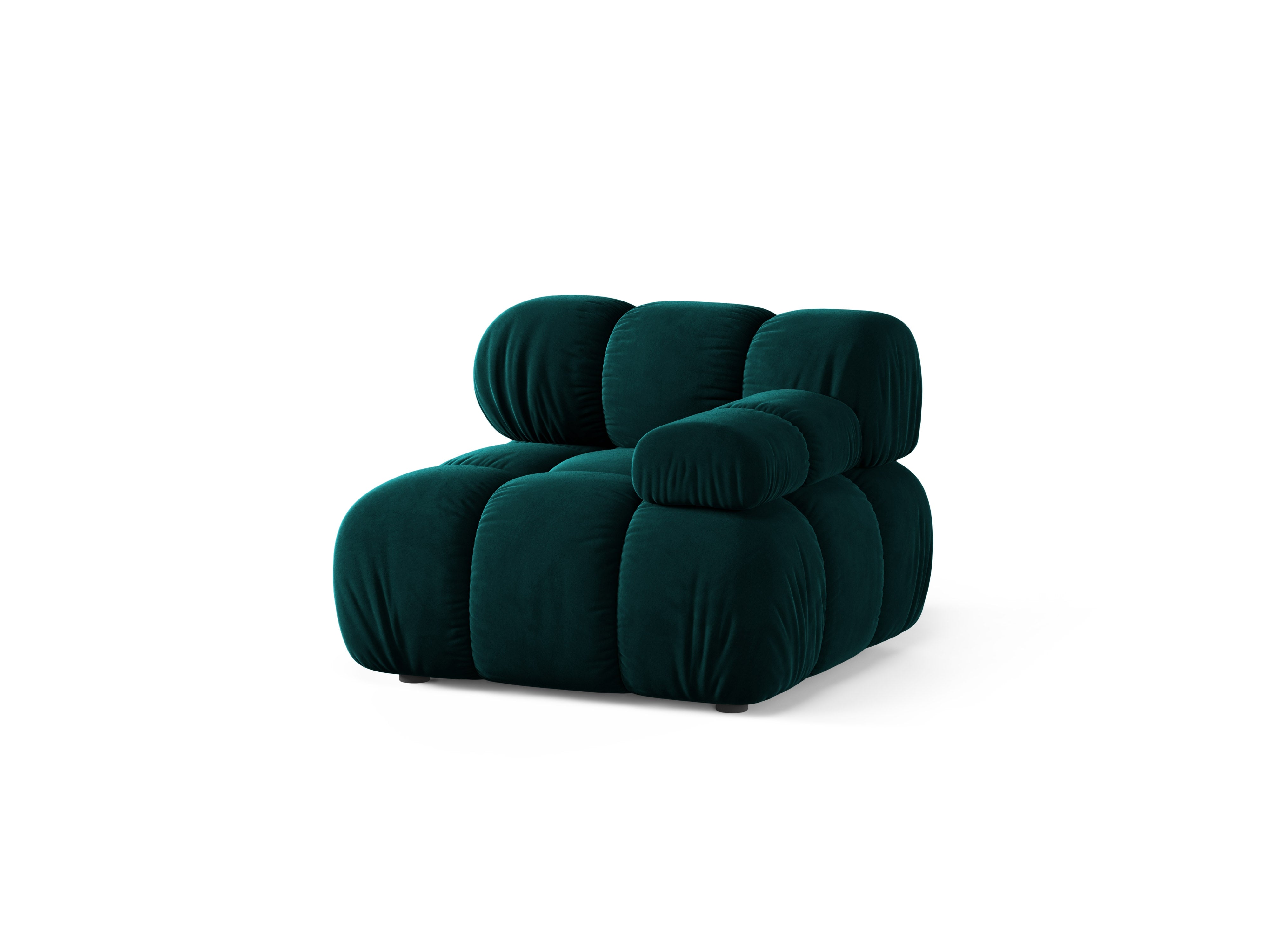 Modulares Sofa BELLIS - rechter tiefenmodul in petrolfarbenem Samt