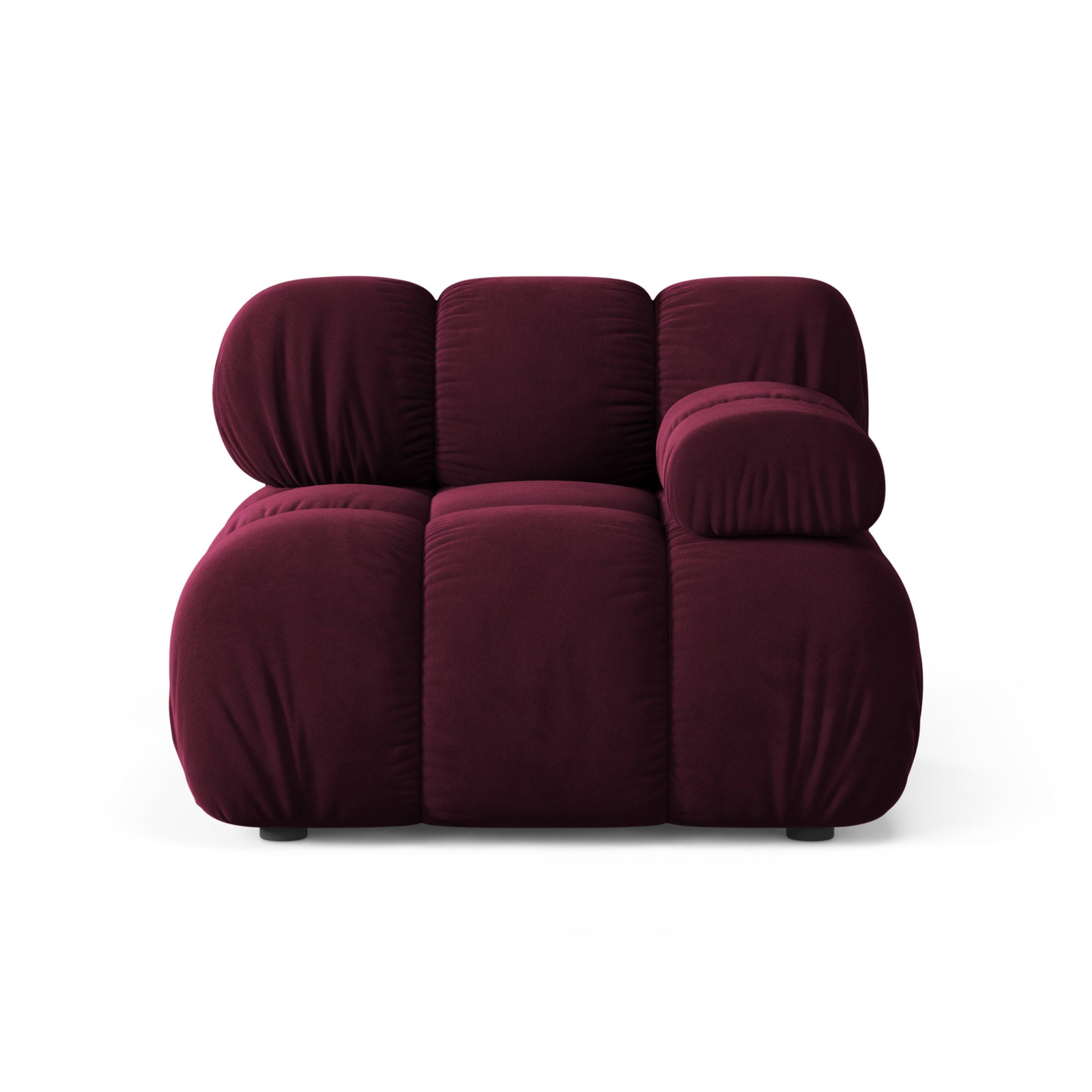 Modulares Sofa BELLIS - rechter Modul in burgunderfarbenem Velours
