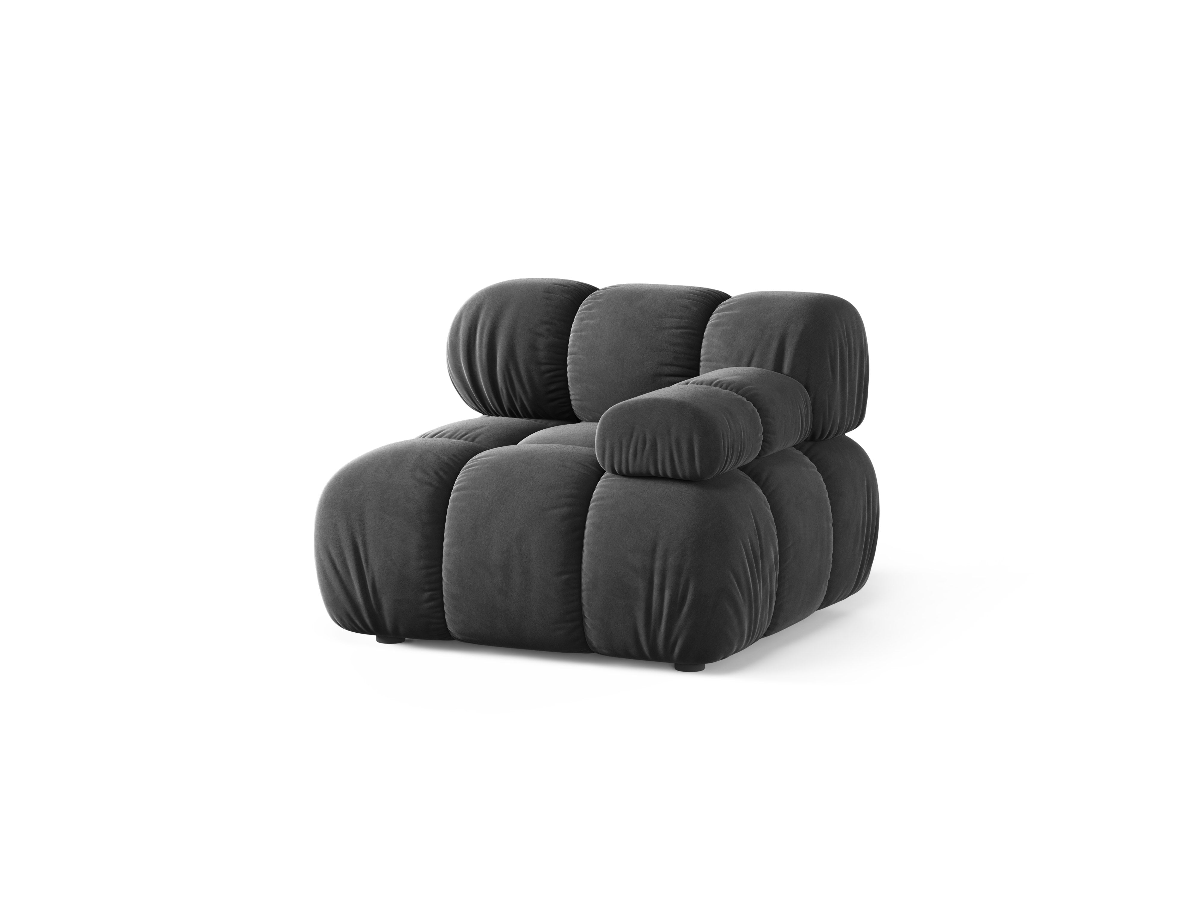 Modulares Sofa BELLIS - rechtes Modul in dunkelgrauem Samt