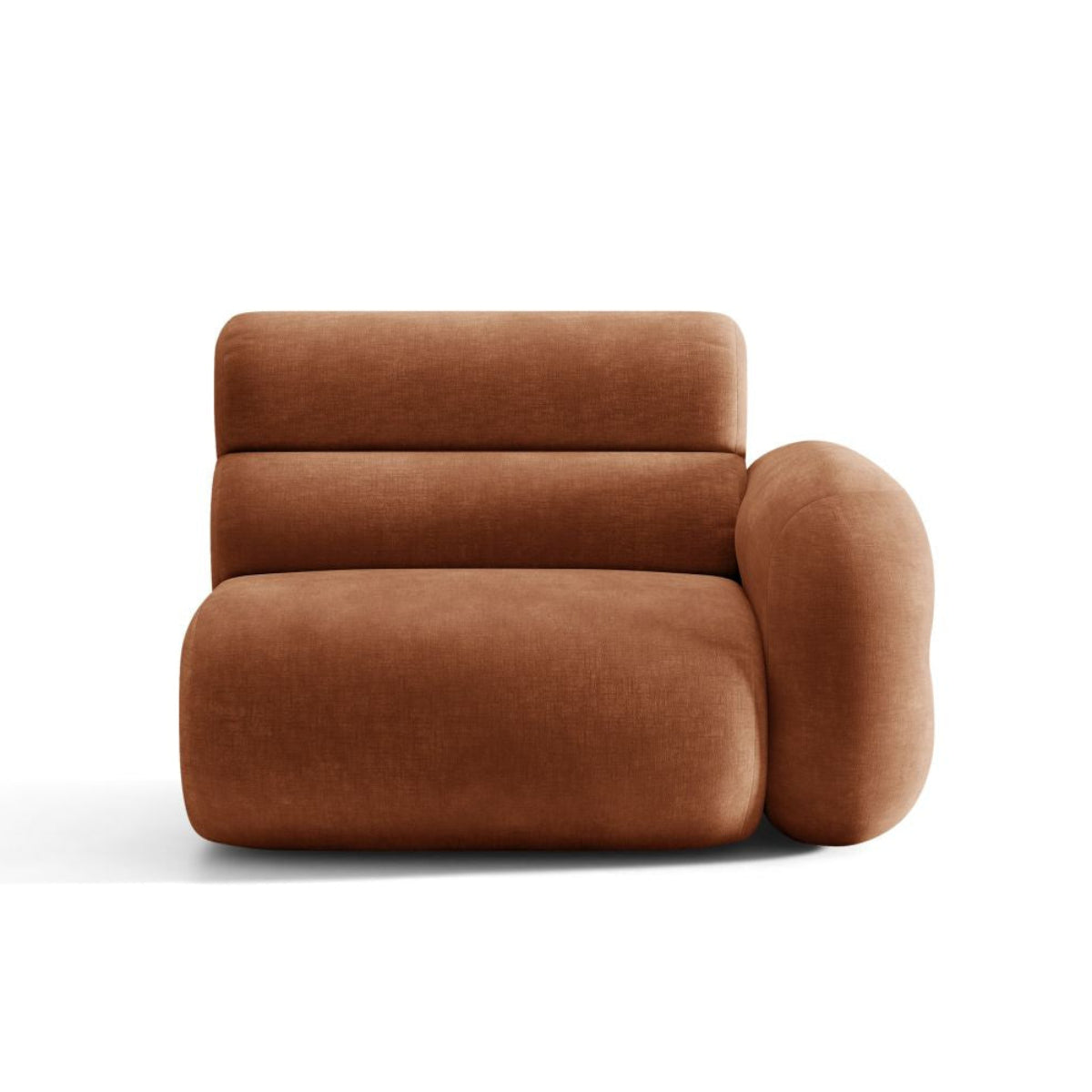 Modulares Sofa NEO - rechtes Modul in ziegelrotem Chenille