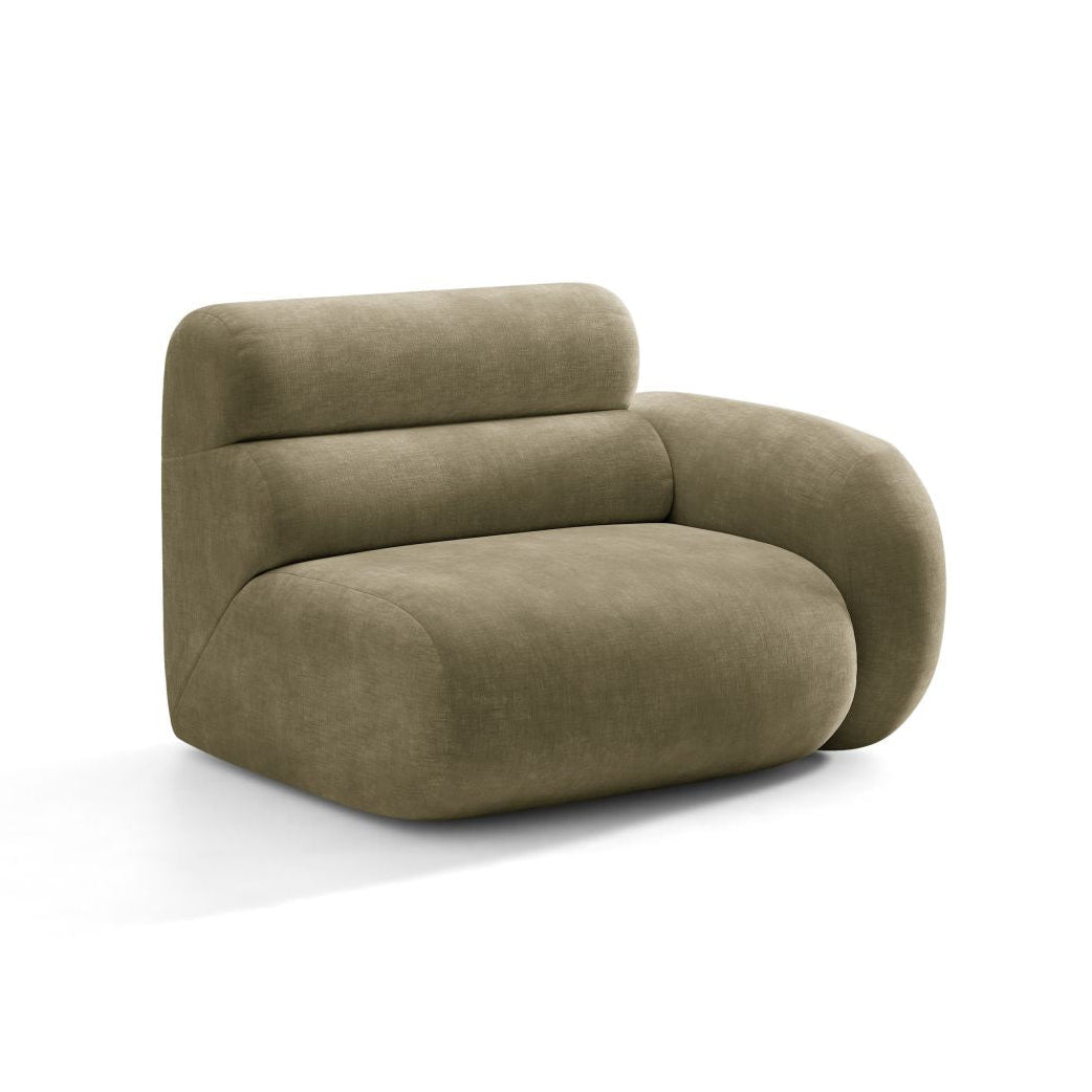 Modulares Sofa NEO - rechtes Modul in olivgrünem Chenille