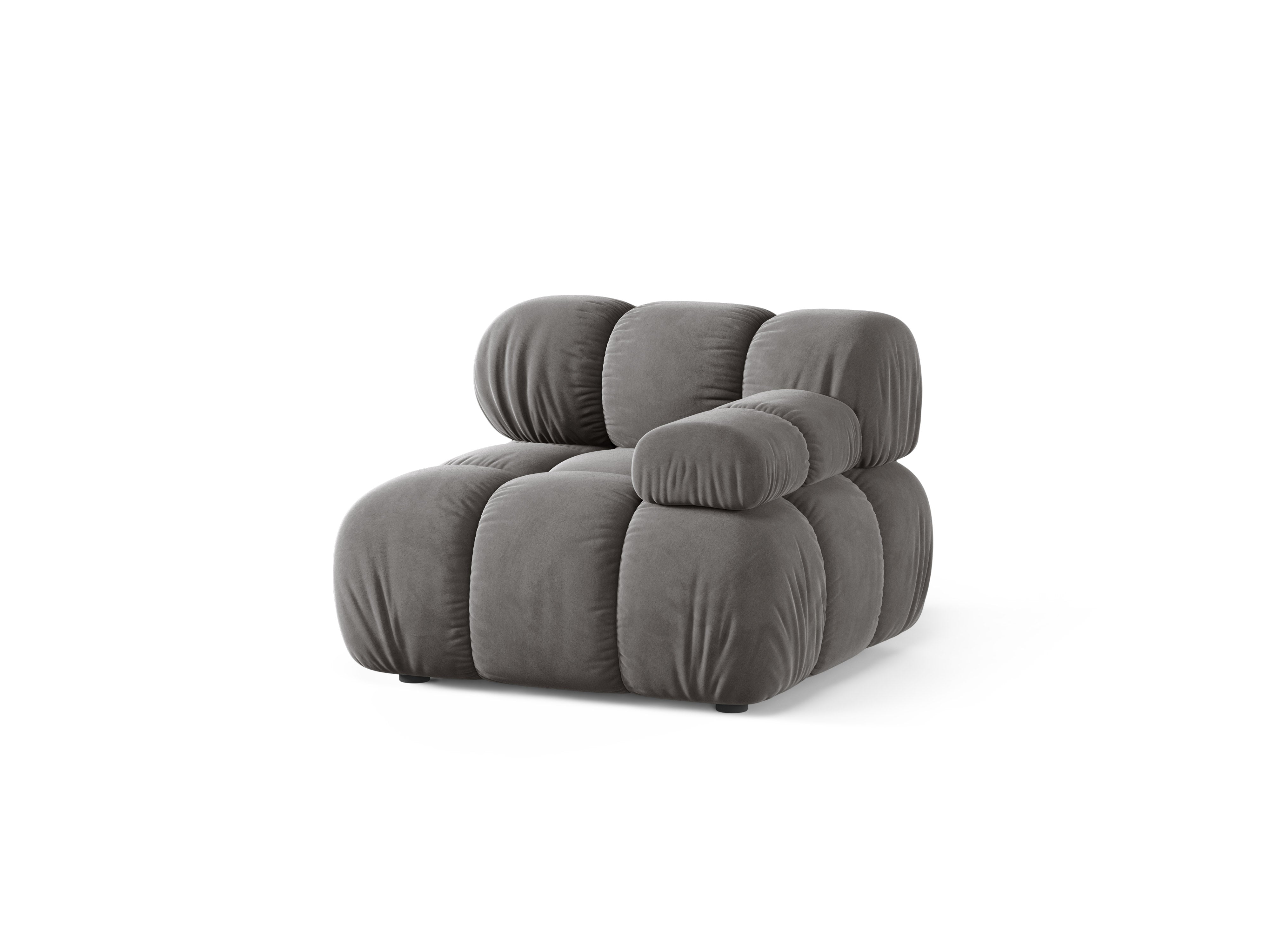 Modulares Samtsofa BELLIS - rechter Modul in Grau