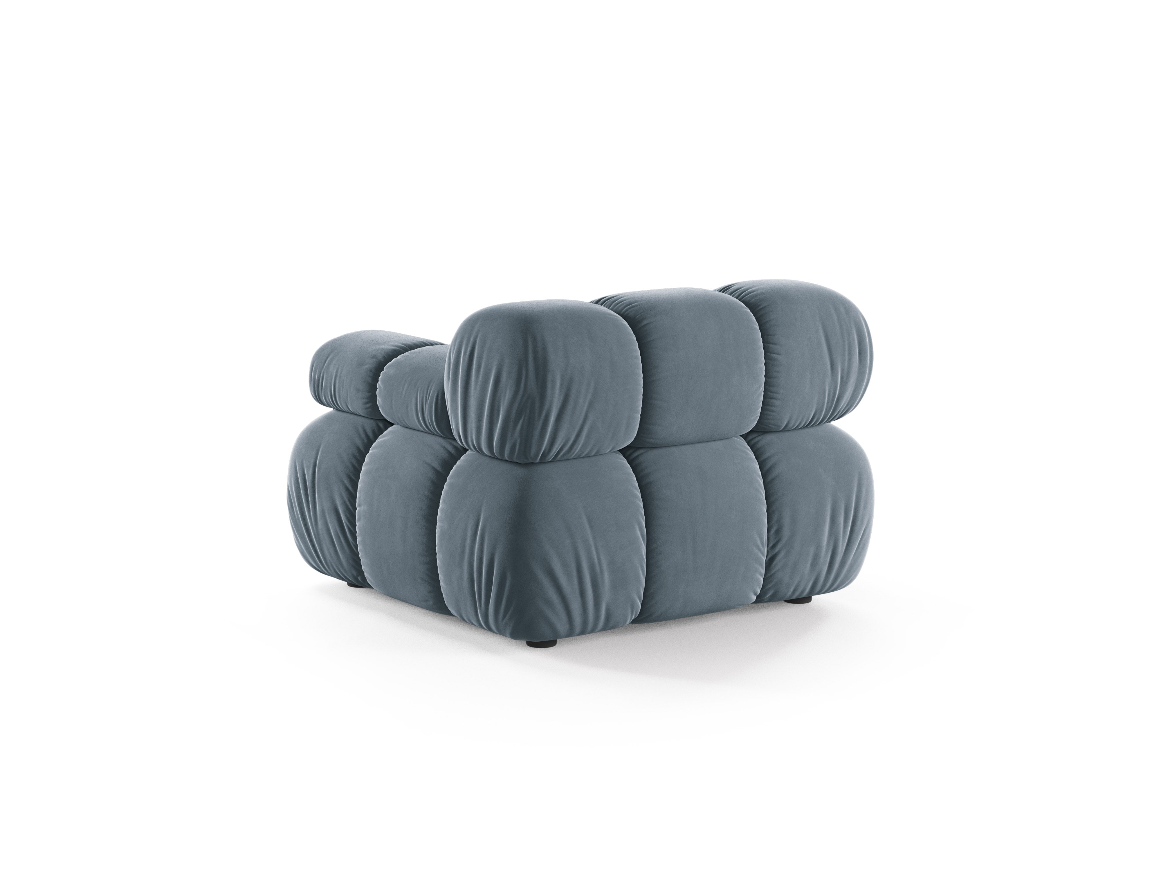 Sofa modulare aus Samt BELLIS - rechter Modulkörper in Blau