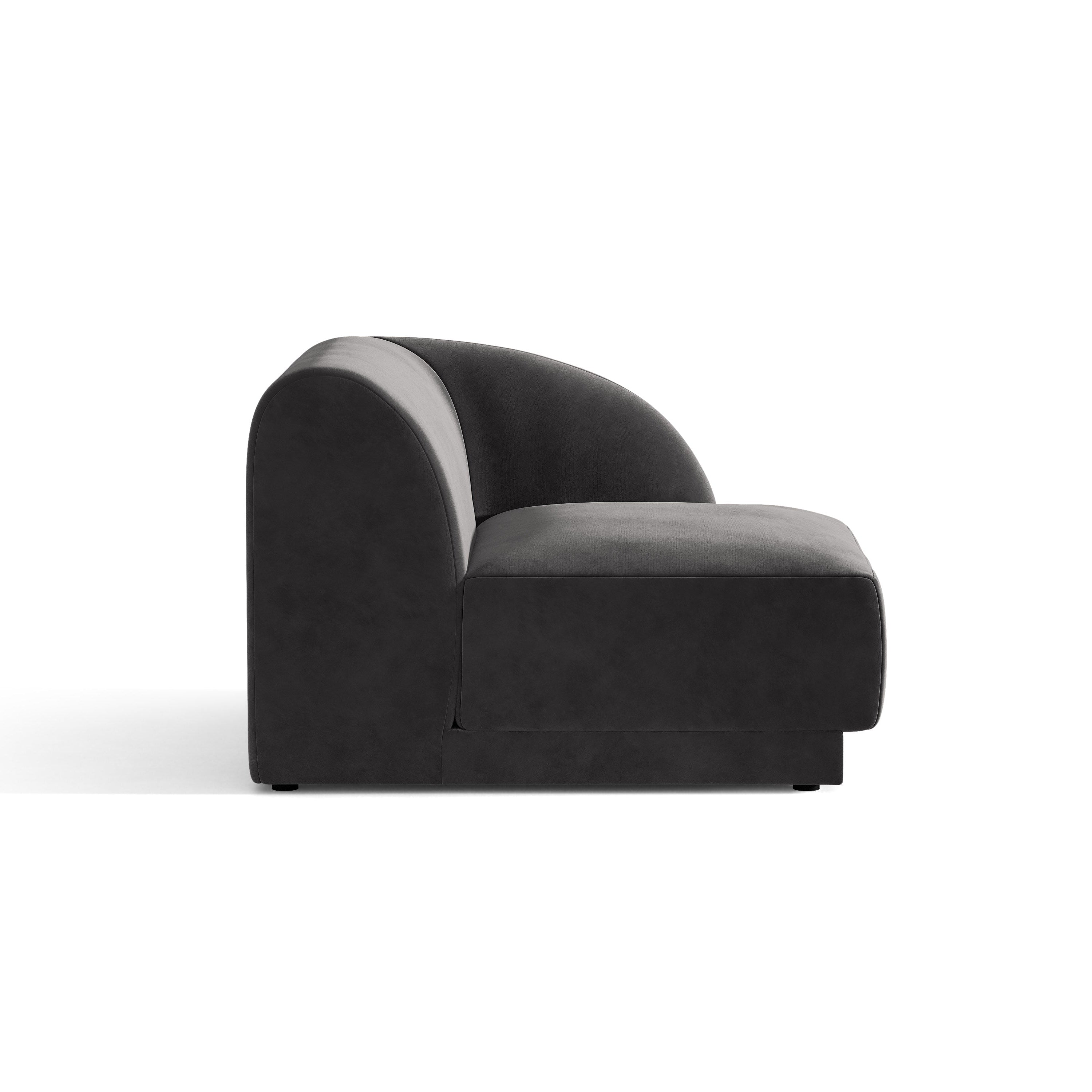 Samt-Modulsofa MILEY - rechte Modul grau