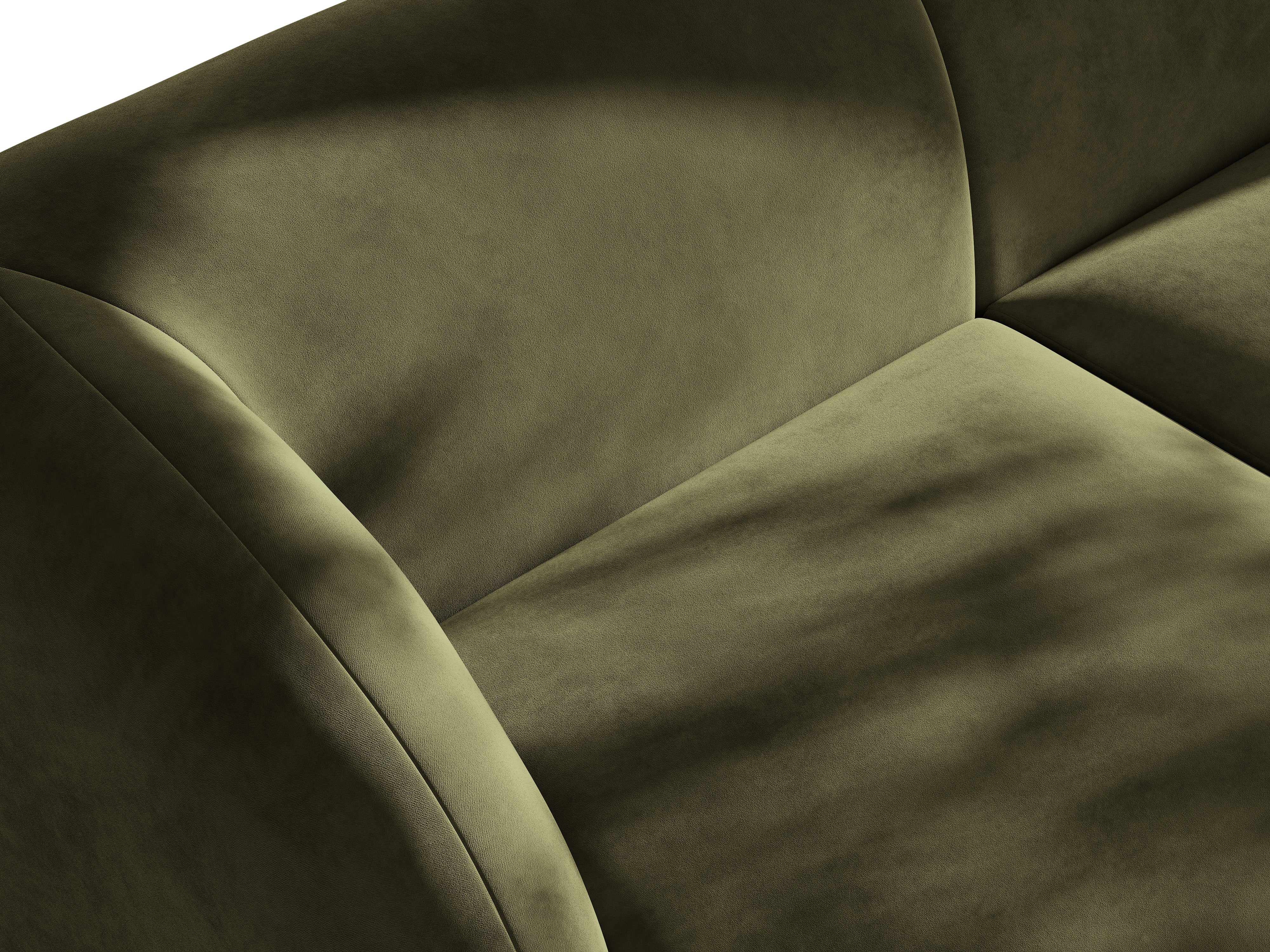 Sofa modułowa aksamitna MILEY - moduł prawostronny zielony do salonu – Micadoni