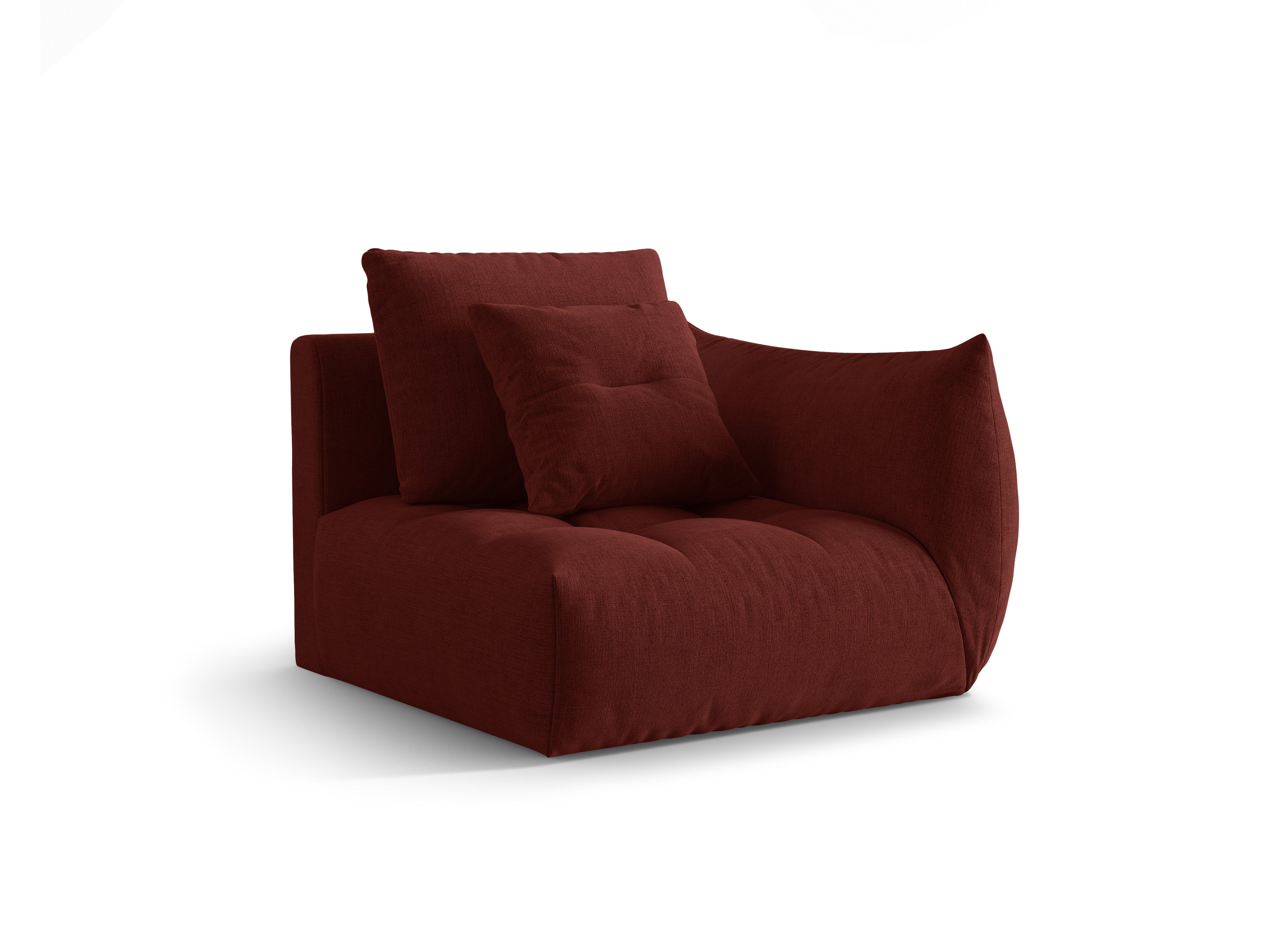 Modulares Sofa BLOOM - rechte Element in rotem Chenille