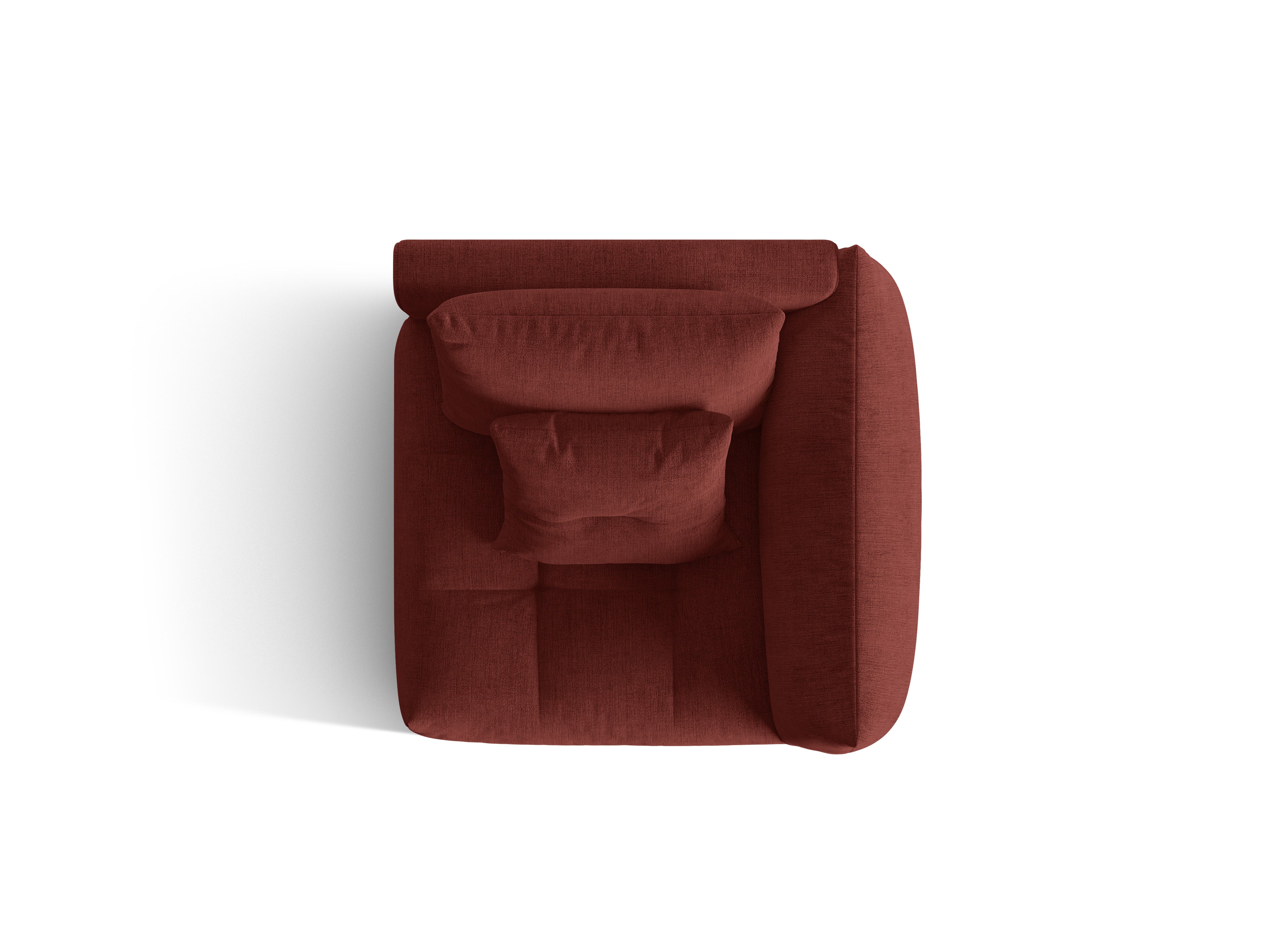 Modulares Sofa BLOOM - rechte Element in rotem Chenille