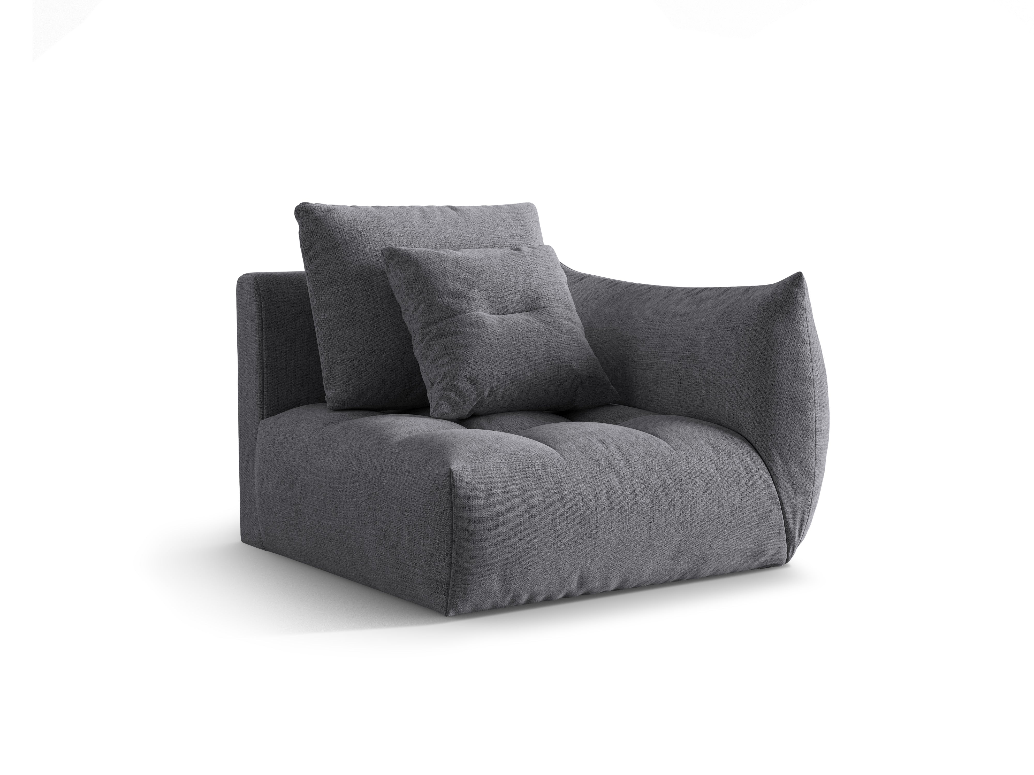 BLOOM modular sofa - right-side element gray chenille