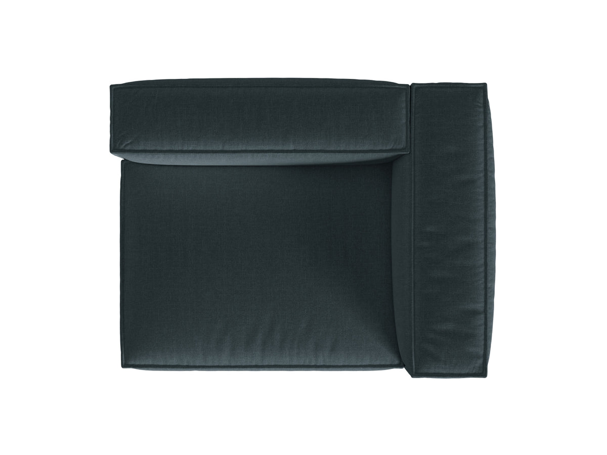 Moduł 2-osobowy z prawym podłokietnikiem NURIA ciemny petrol – detal tkaniny
