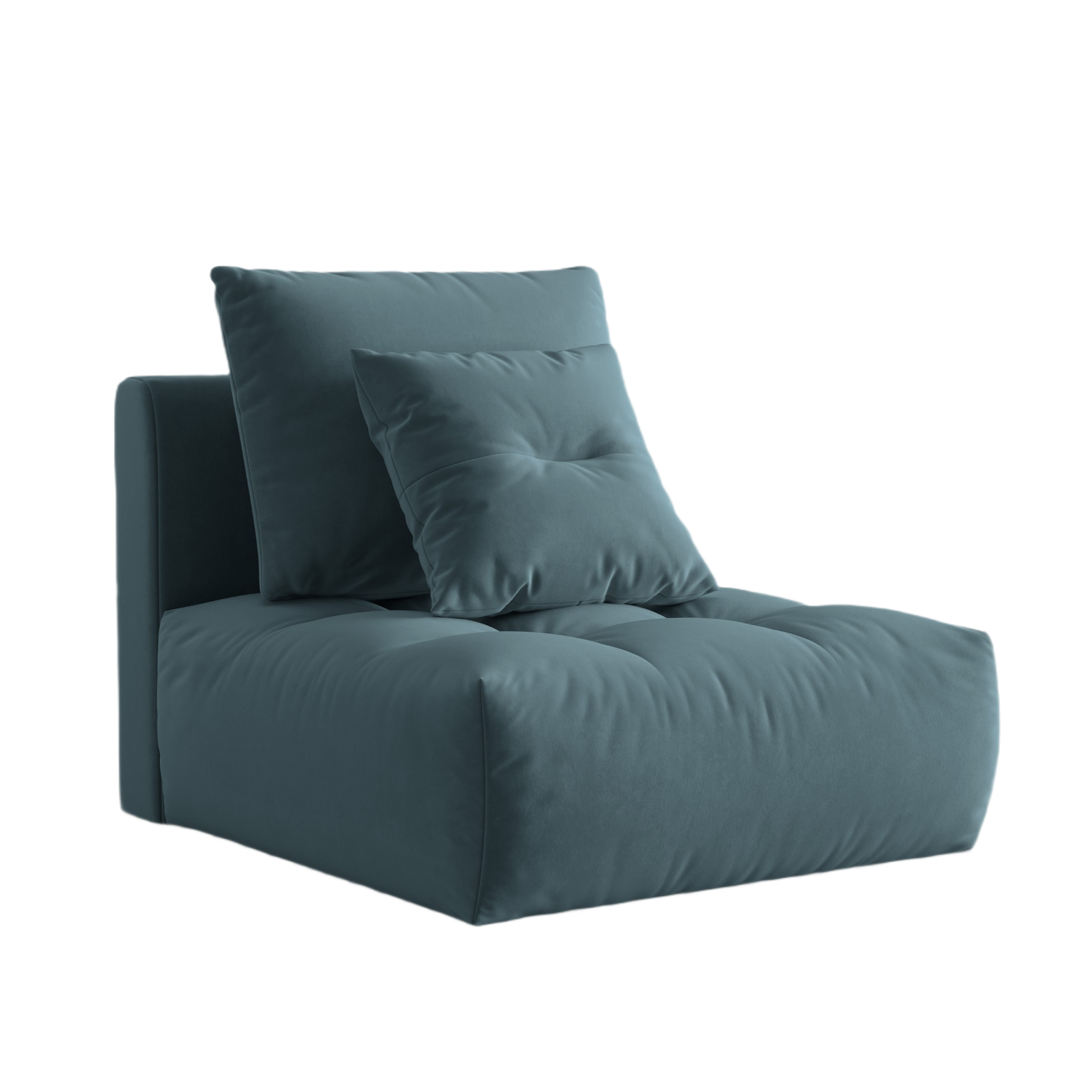 Armchair / velvet module BLOOM light blue
