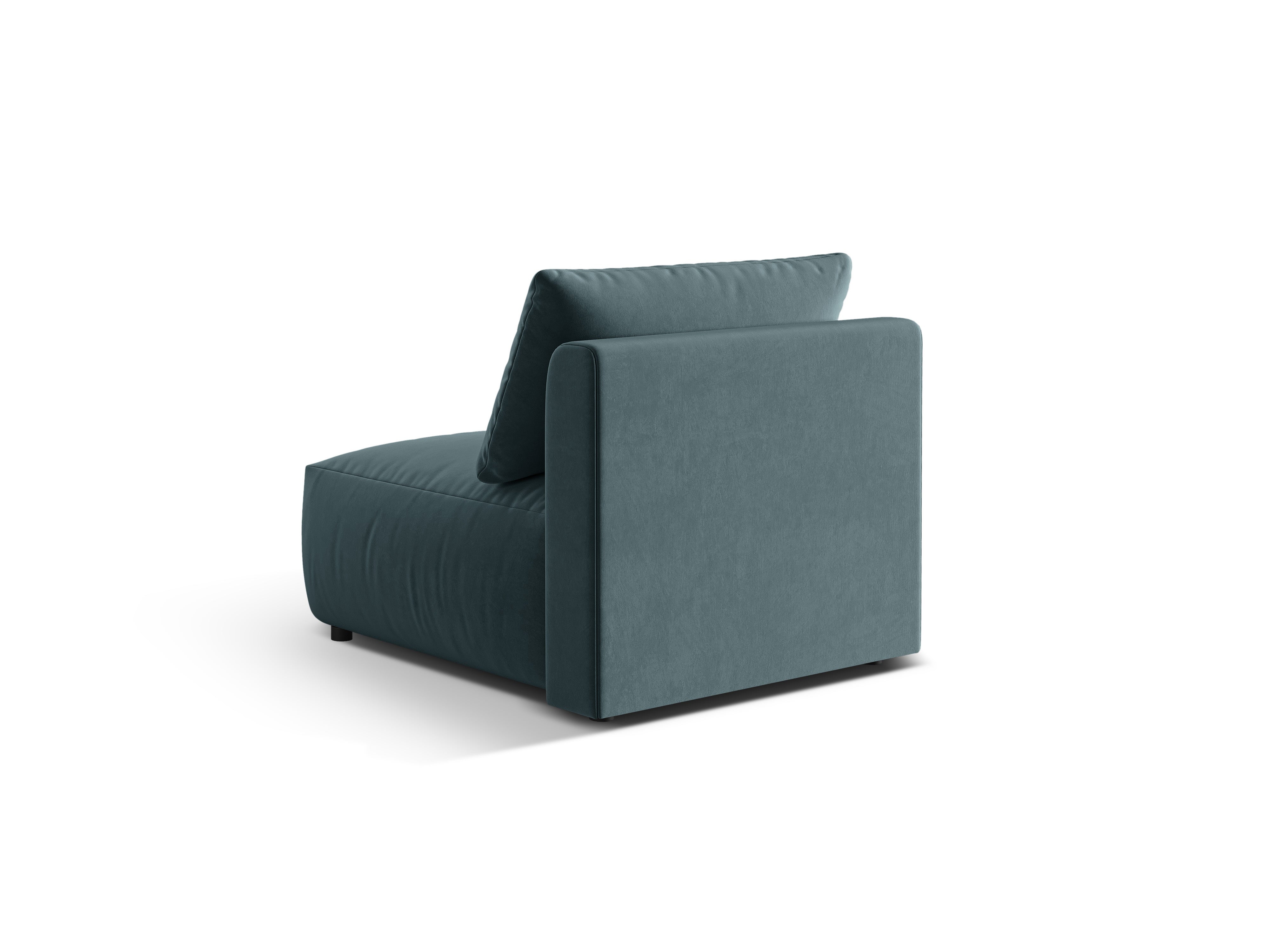 Modulares Samtsofa CHRIS - mittleres Element in Hellblau