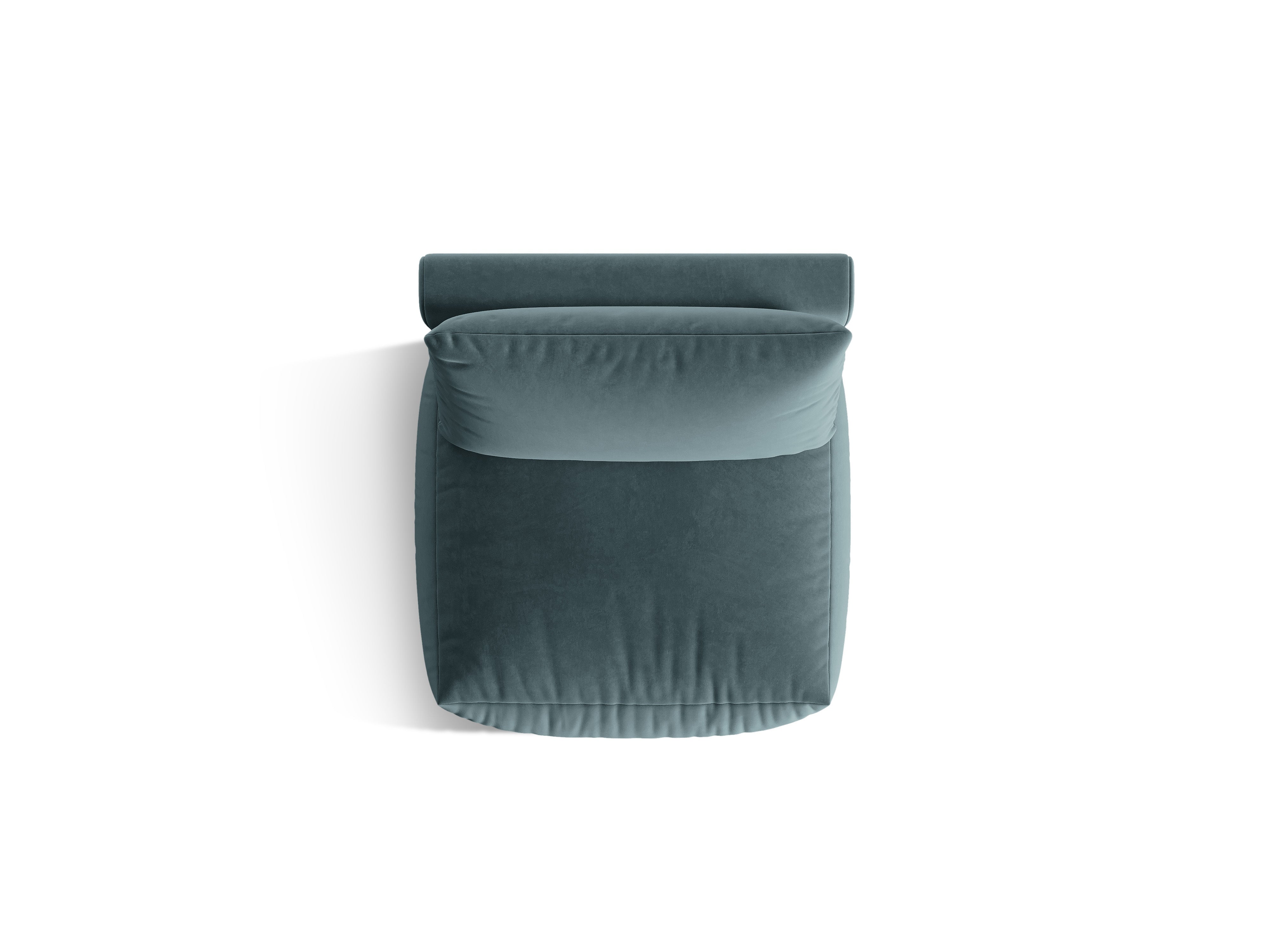 Modulares Samtsofa CHRIS - mittleres Element in Hellblau