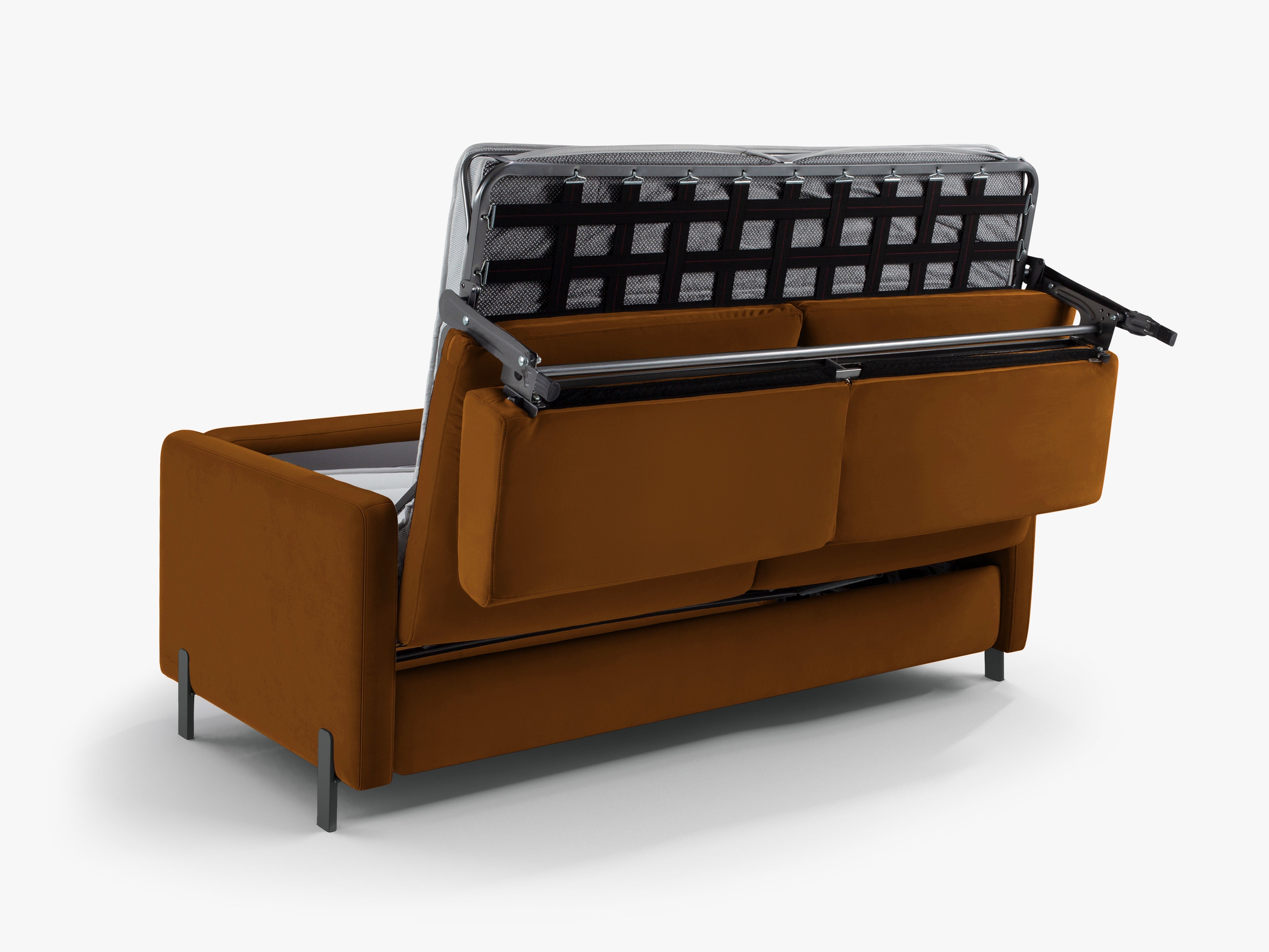 Sofa aus Samt für 2 Personen mit Schlaf-Funktion GLORIA braun