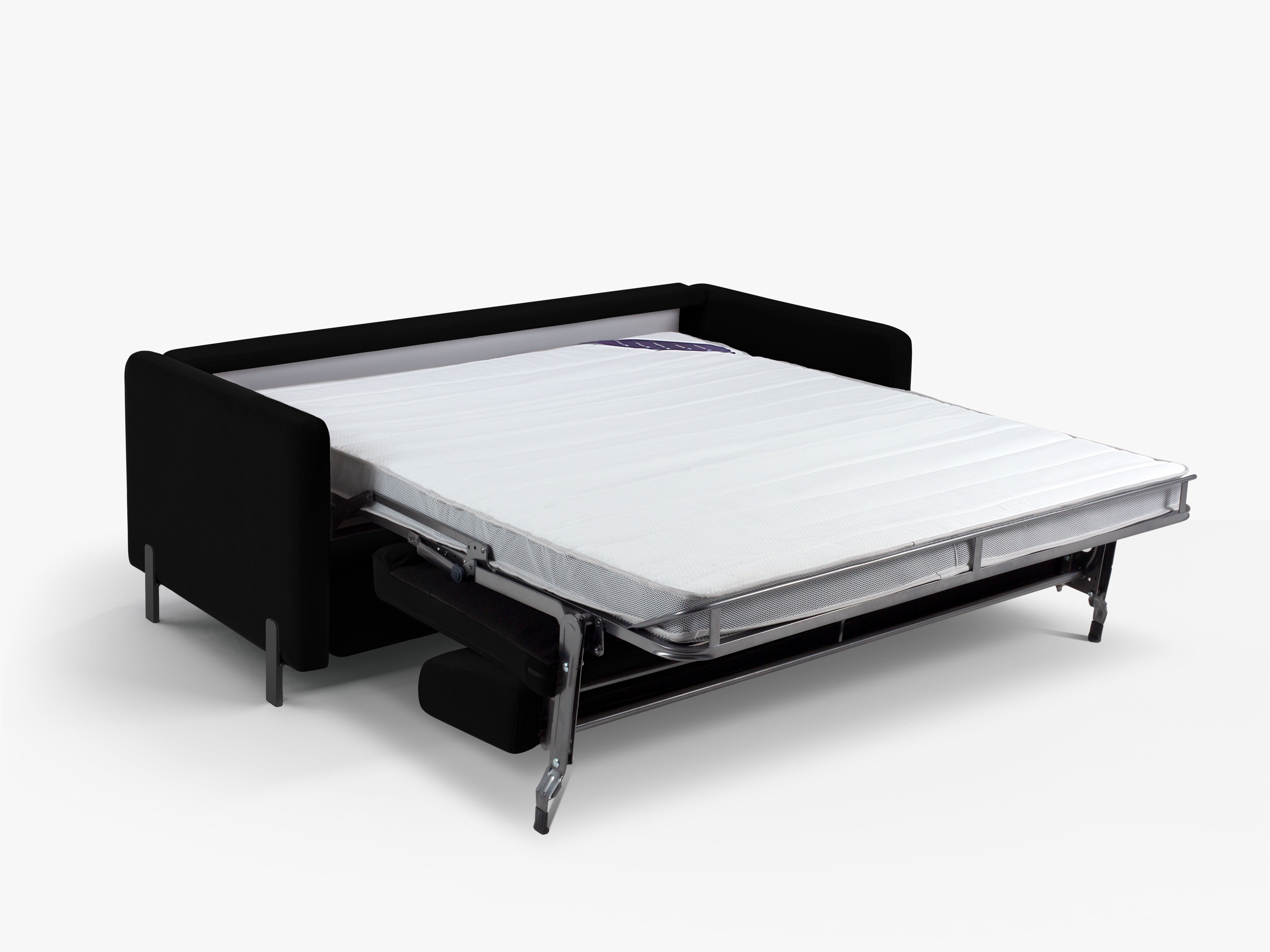 Sofa aus Samt für 2 Personen mit Schlaf-Funktion GLORIA schwarz