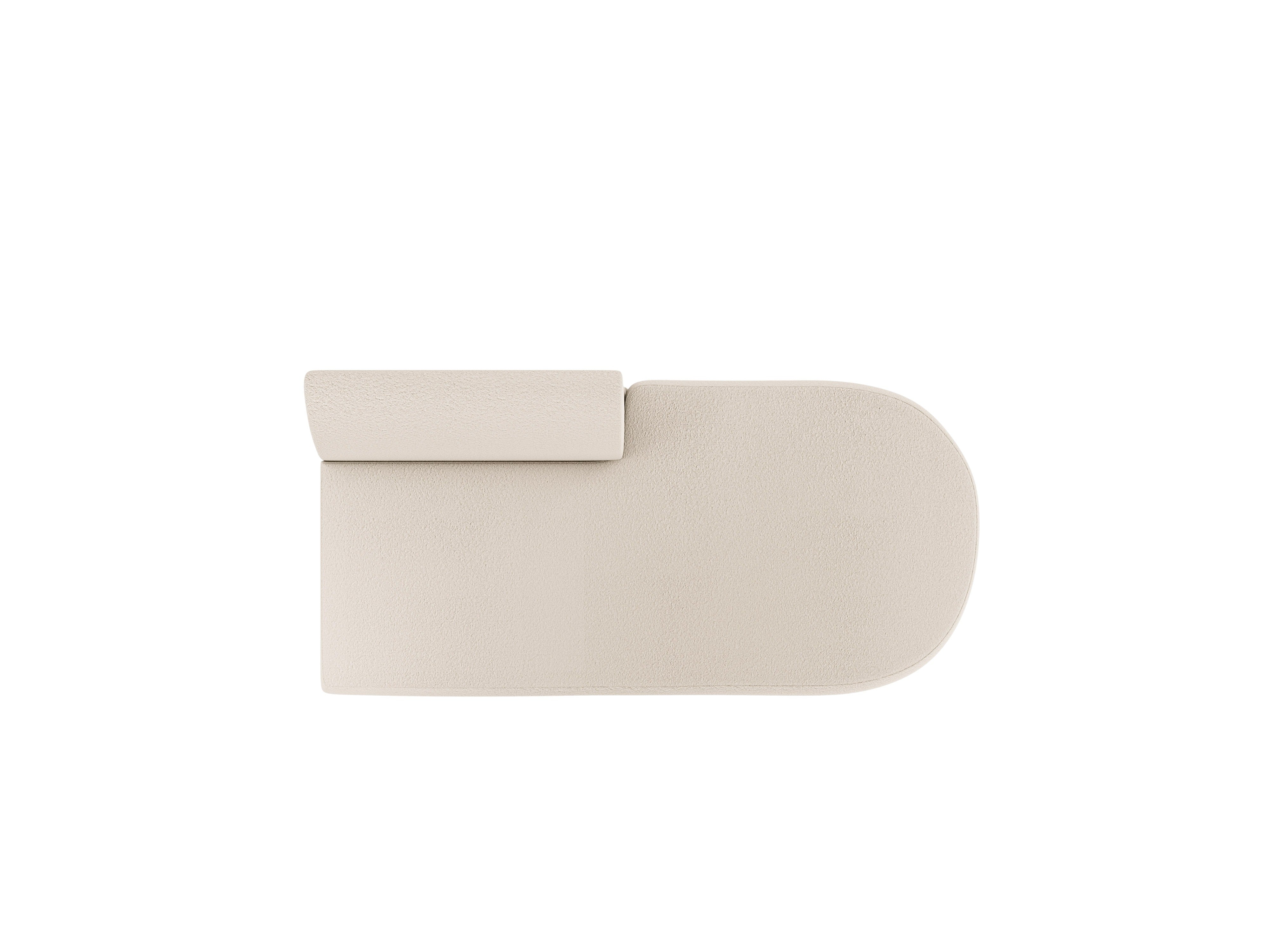 Szezlong 2-sitzig rechts MILEY beige Boucle