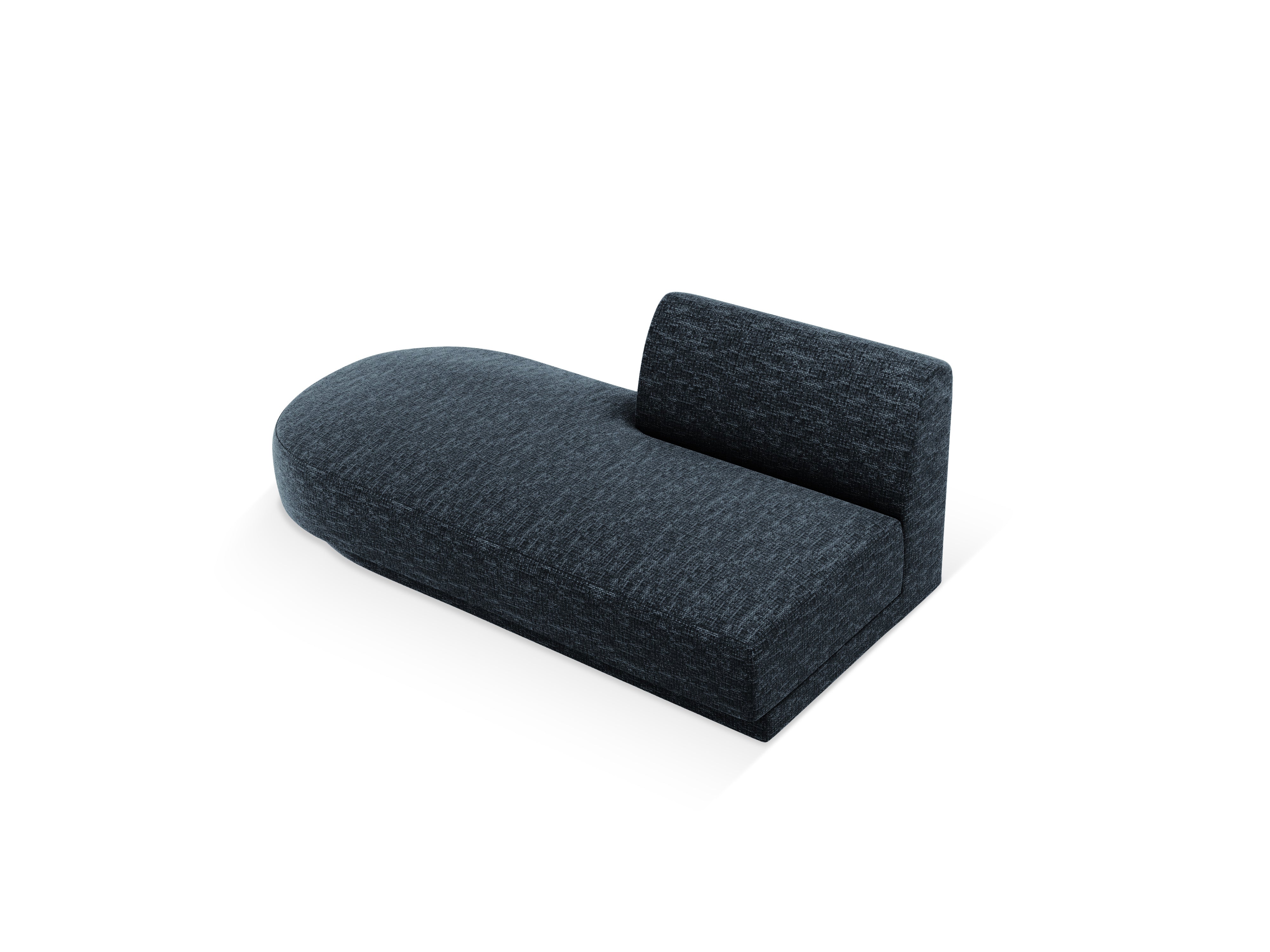 Left-facing 2-seater chaise longue MILEY royal blue silky chenille