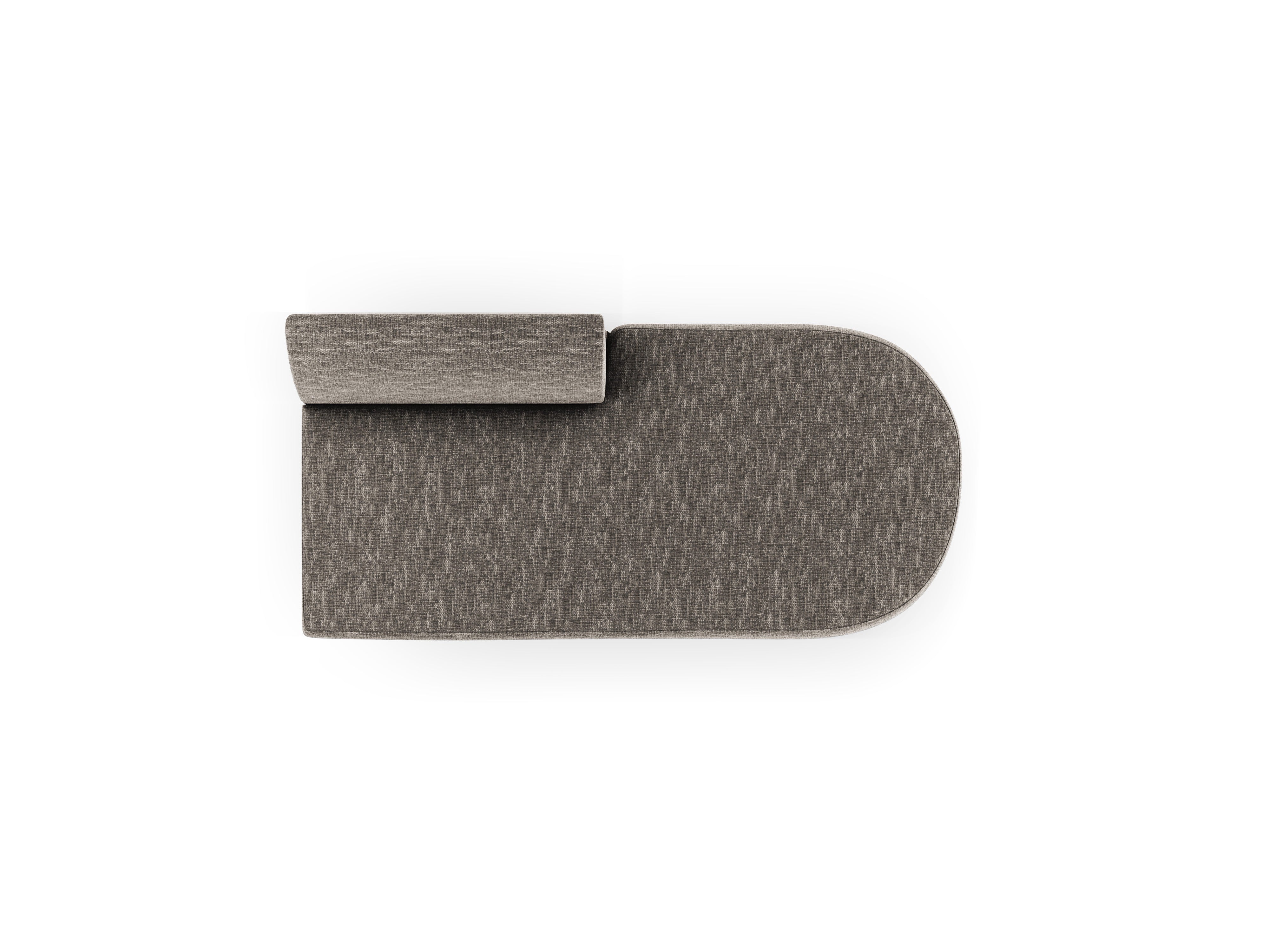 Szezlong 2-sitzig rechts MILEY graues samtweiches Chenille